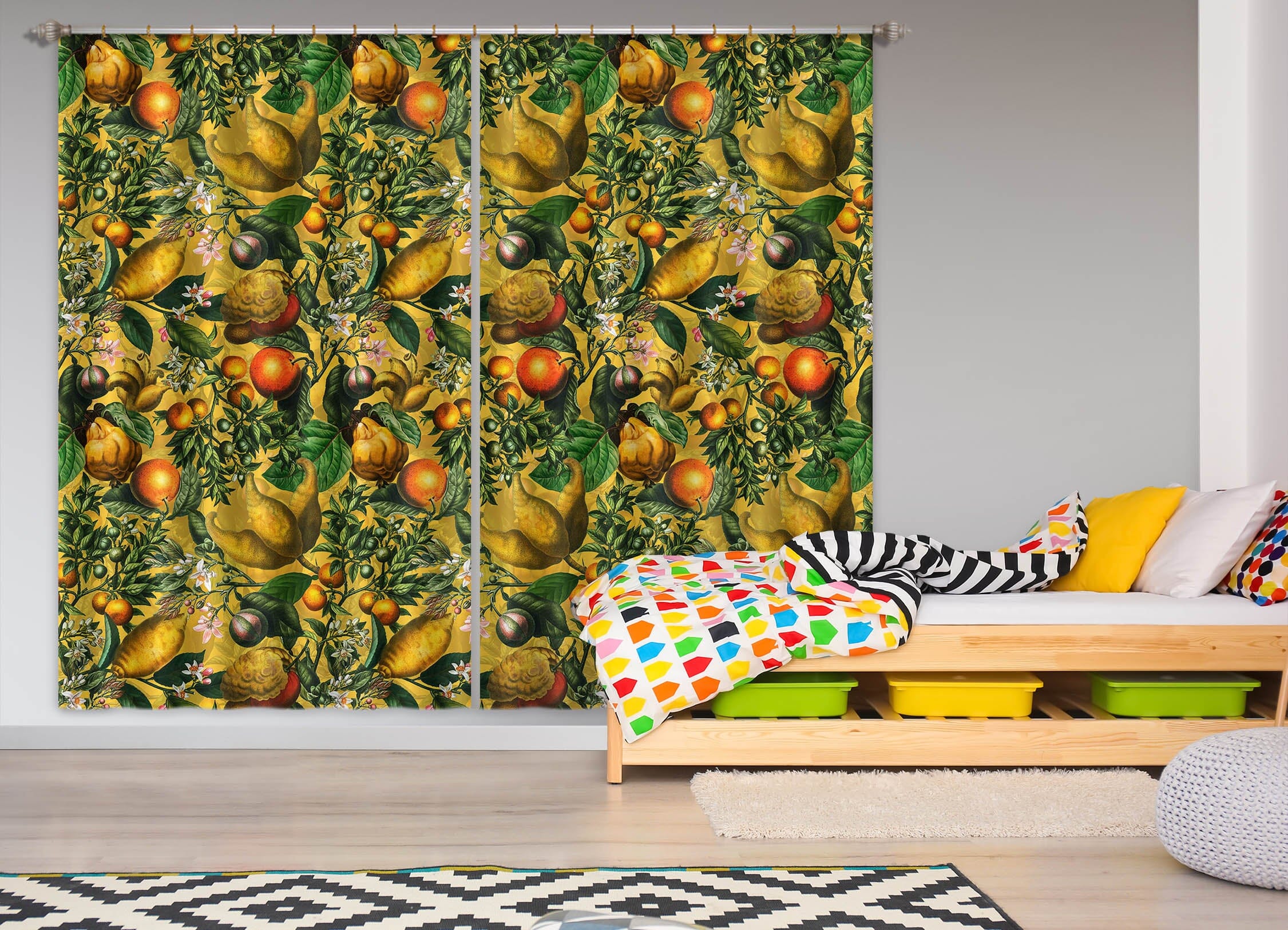 3D Golden Oranges 183 Uta Naumann Curtain Curtains Drapes Curtains AJ Creativity Home