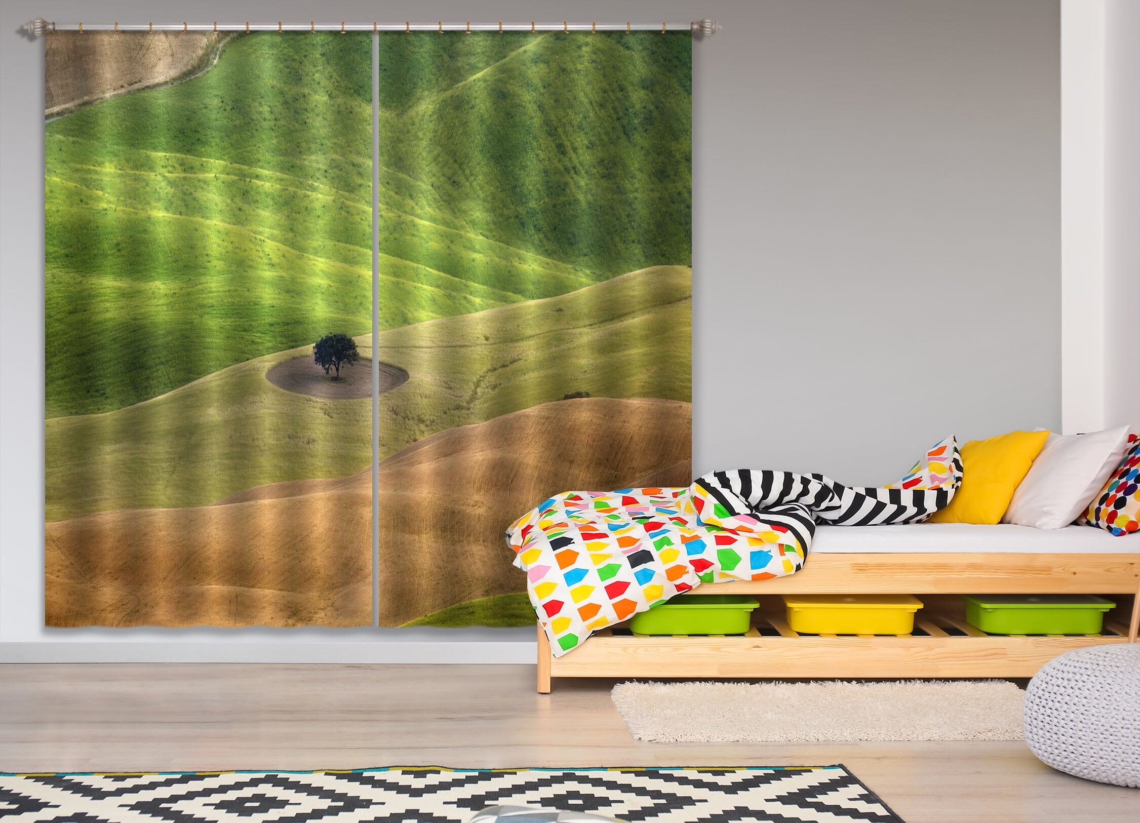 3D Green Grassland 155 Marco Carmassi Curtain Curtains Drapes Curtains AJ Creativity Home