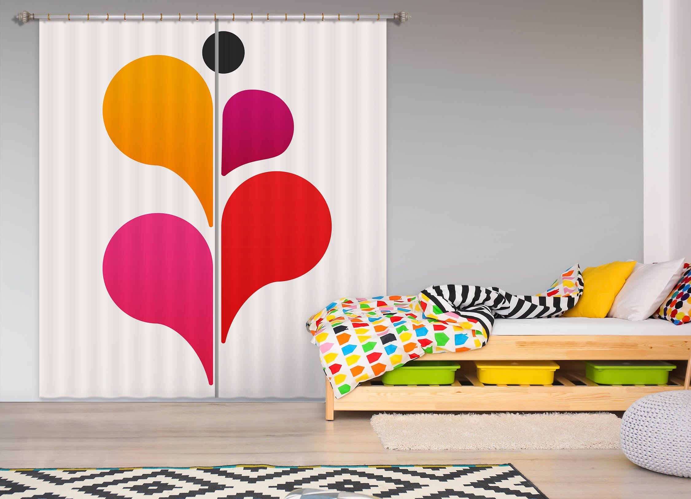 3D Abstract Dancer 1003 Boris Draschoff Curtain Curtains Drapes Curtains AJ Creativity Home