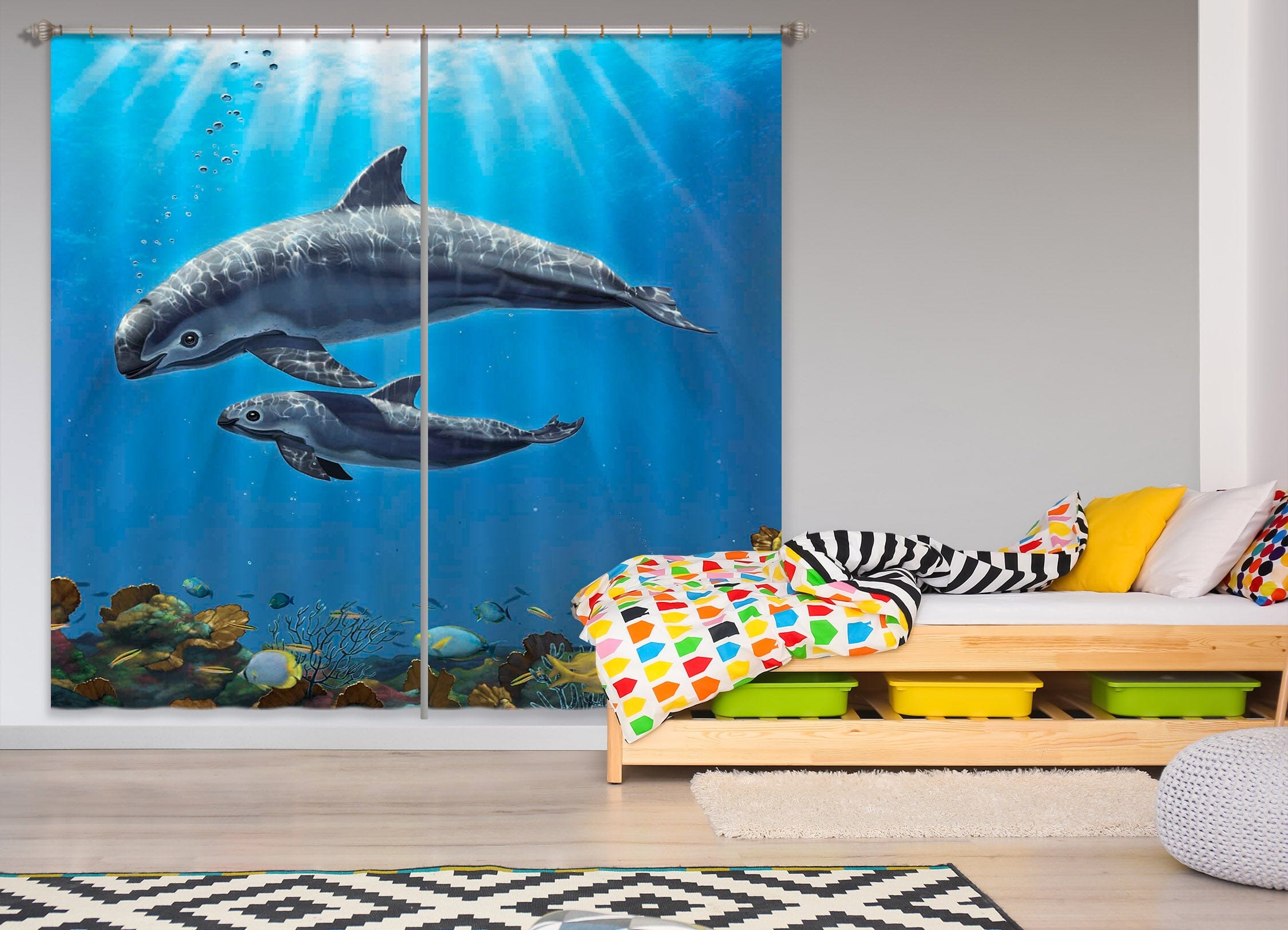 3D Vaquita Critically Endangered 090 Vincent Hie Curtain Curtains Drapes Curtains AJ Creativity Home
