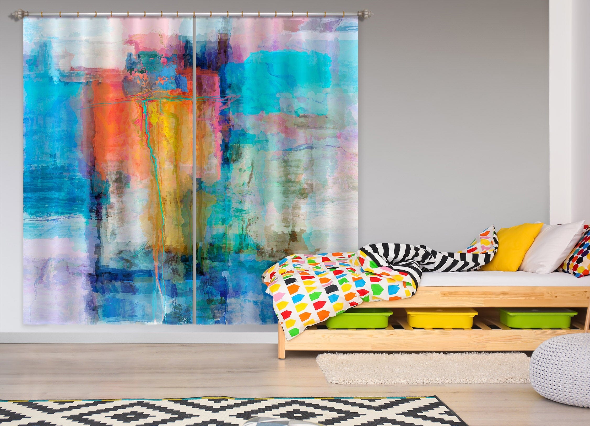 3D Sunset Sea 207 Michael Tienhaara Curtain Curtains Drapes Curtains AJ Creativity Home