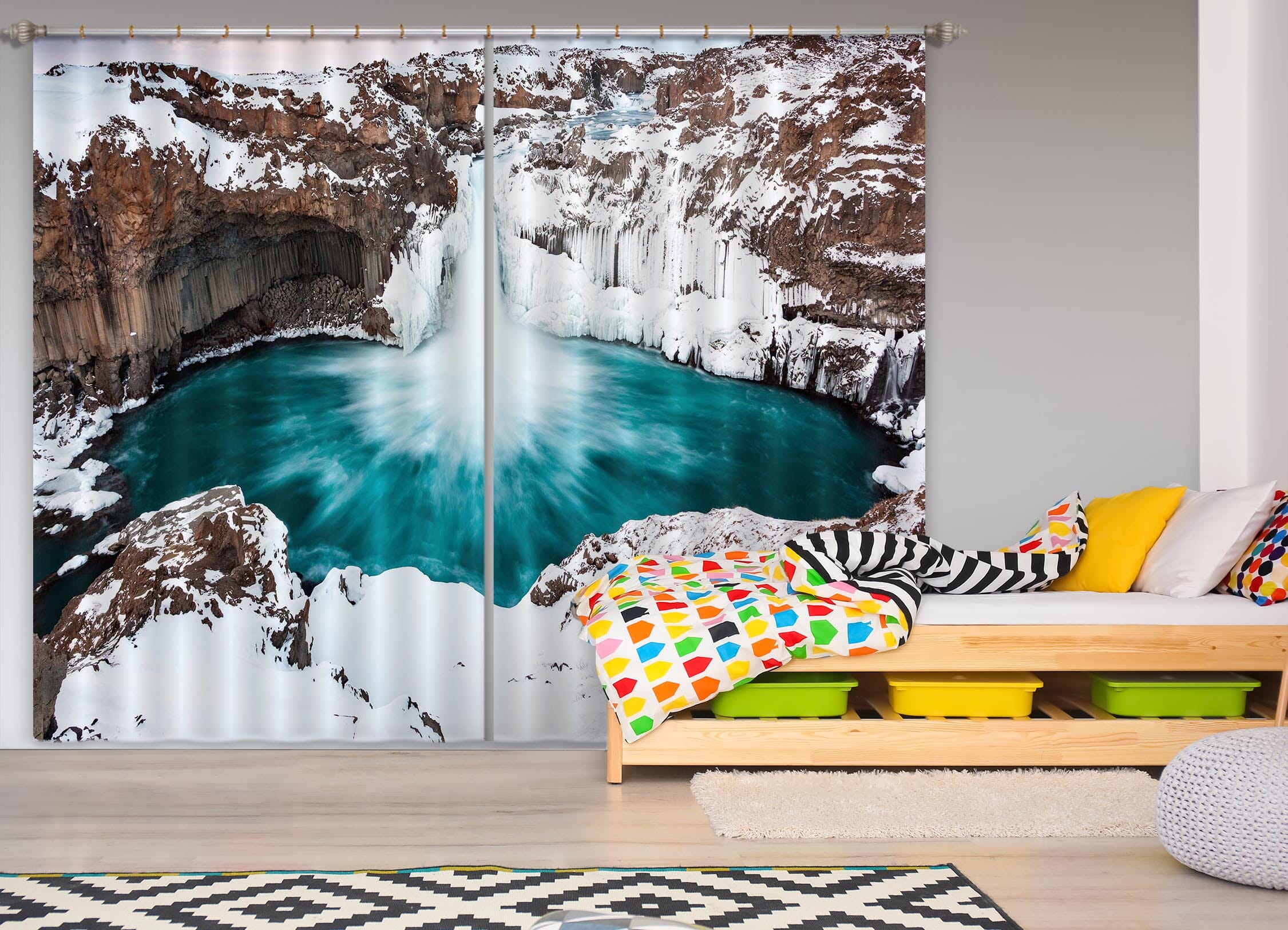 3D Blue Lake 709 Curtains Drapes Wallpaper AJ Wallpaper