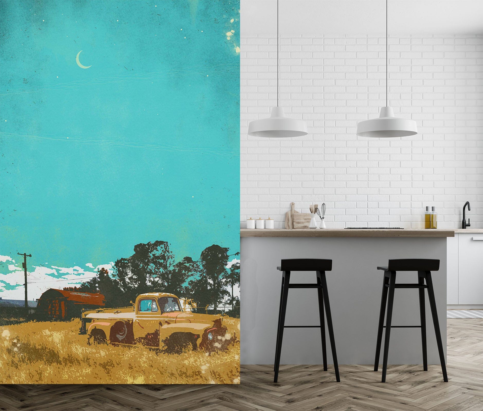 3D Field Truck 1403 Showdeer Wall Mural Wall Murals Wallpaper AJ Wallpaper 2