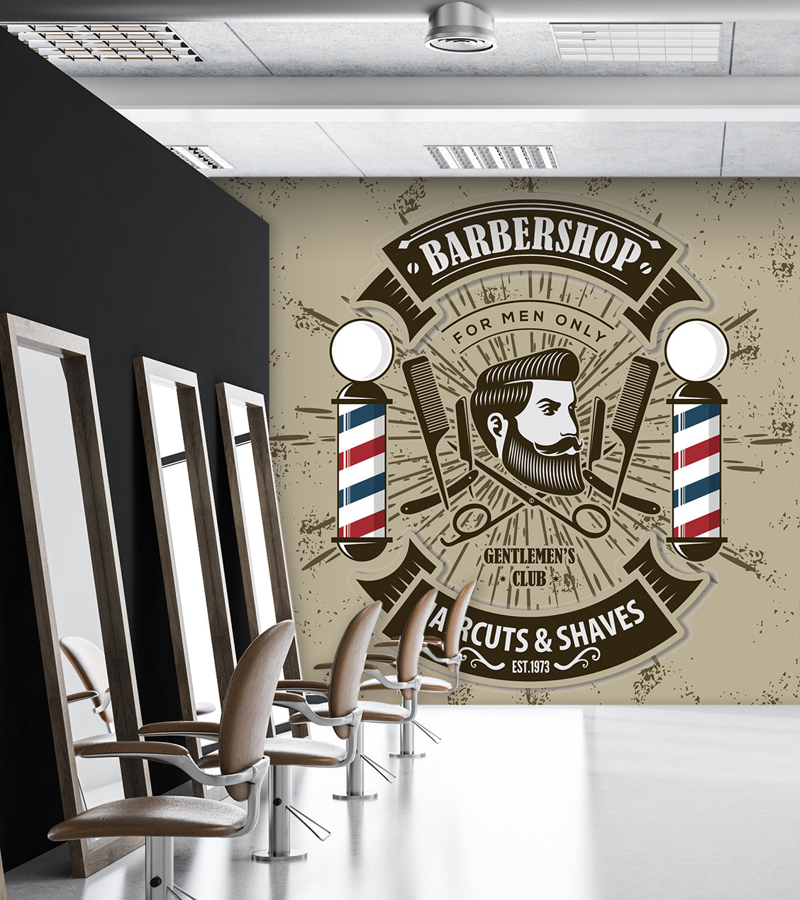 3D Comb Color Bars 115227 Barber Shop Wall Murals