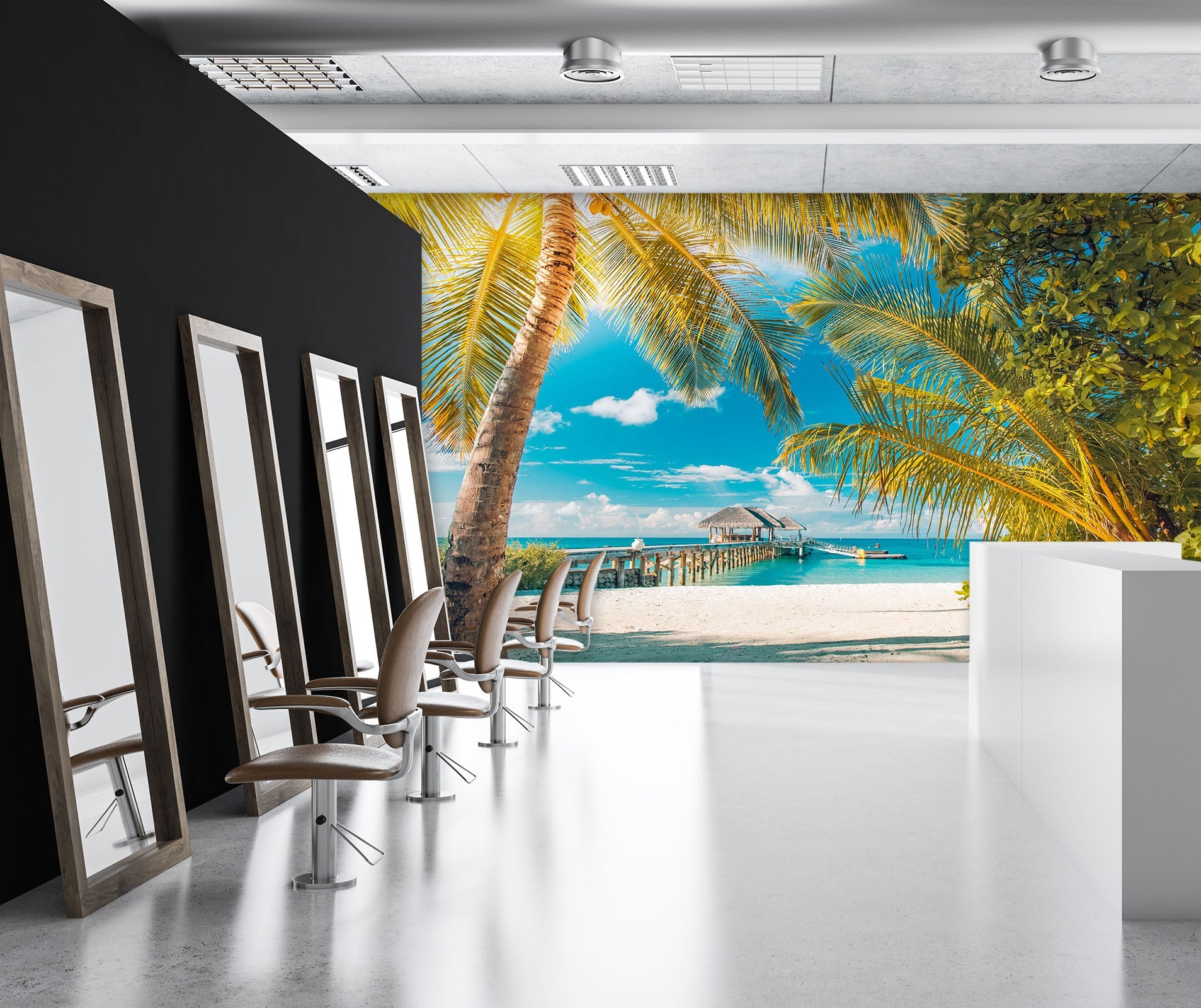 3D White Sand Beach 085 Wall Murals Wallpaper AJ Wallpaper 2