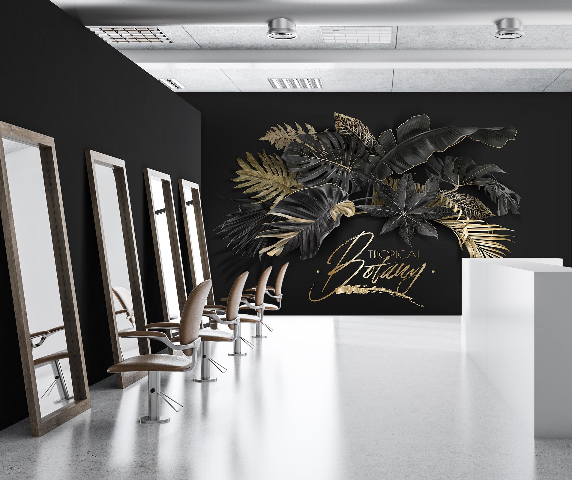 3D Golden Leaves 094 Wall Murals Wallpaper AJ Wallpaper 2