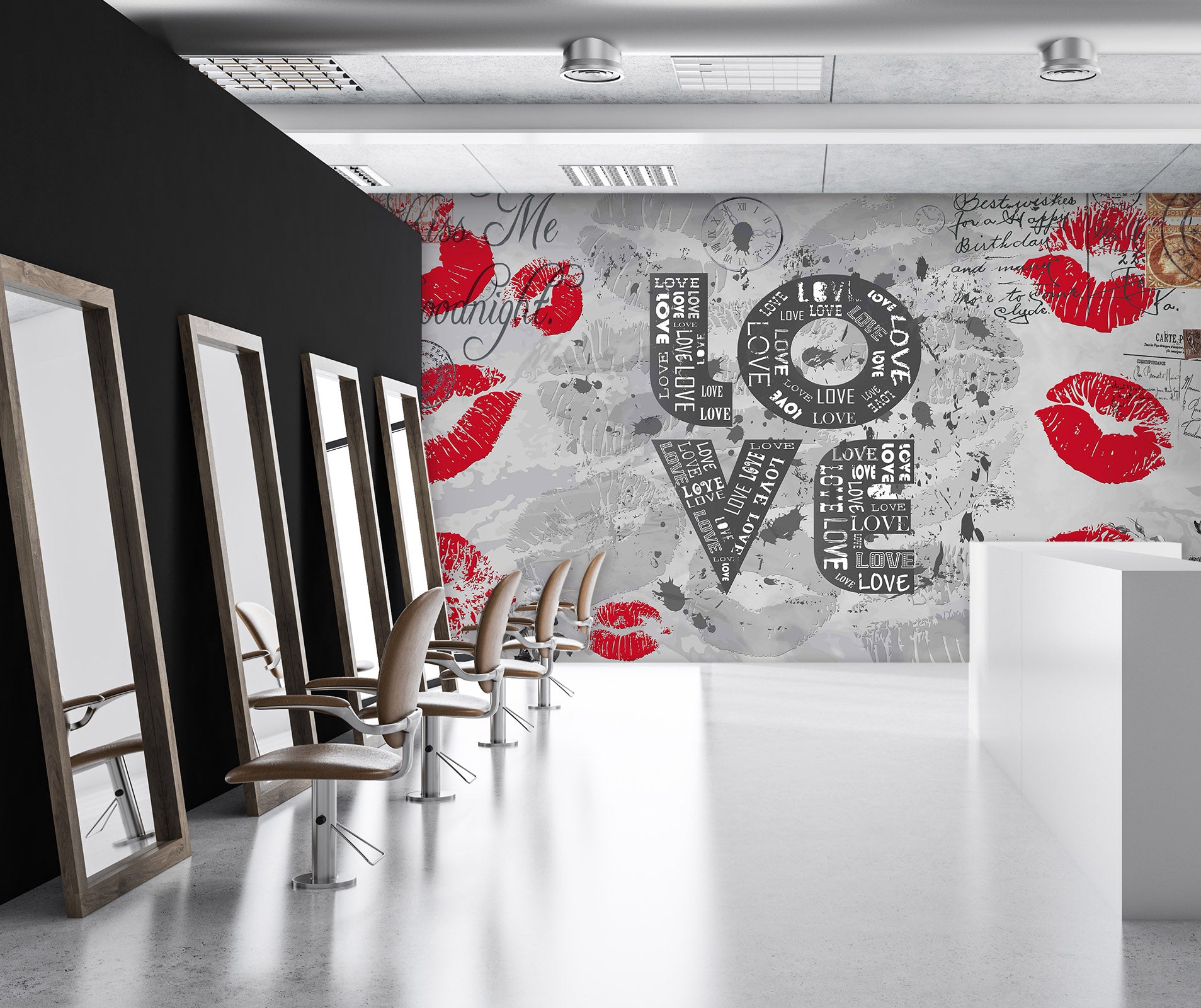 3D Beautiful Red Lips 065 Wall Murals