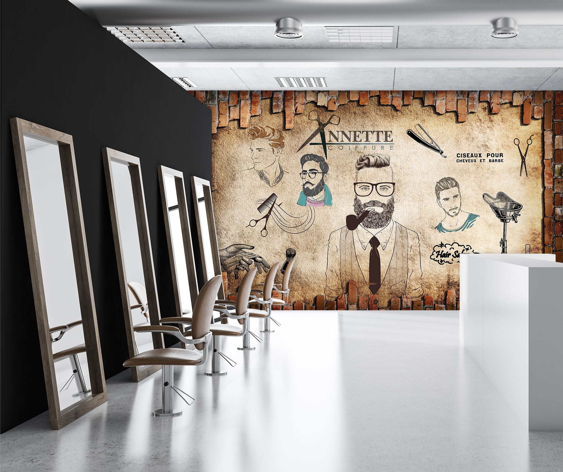 3D Man Pipe 073 Wall Murals