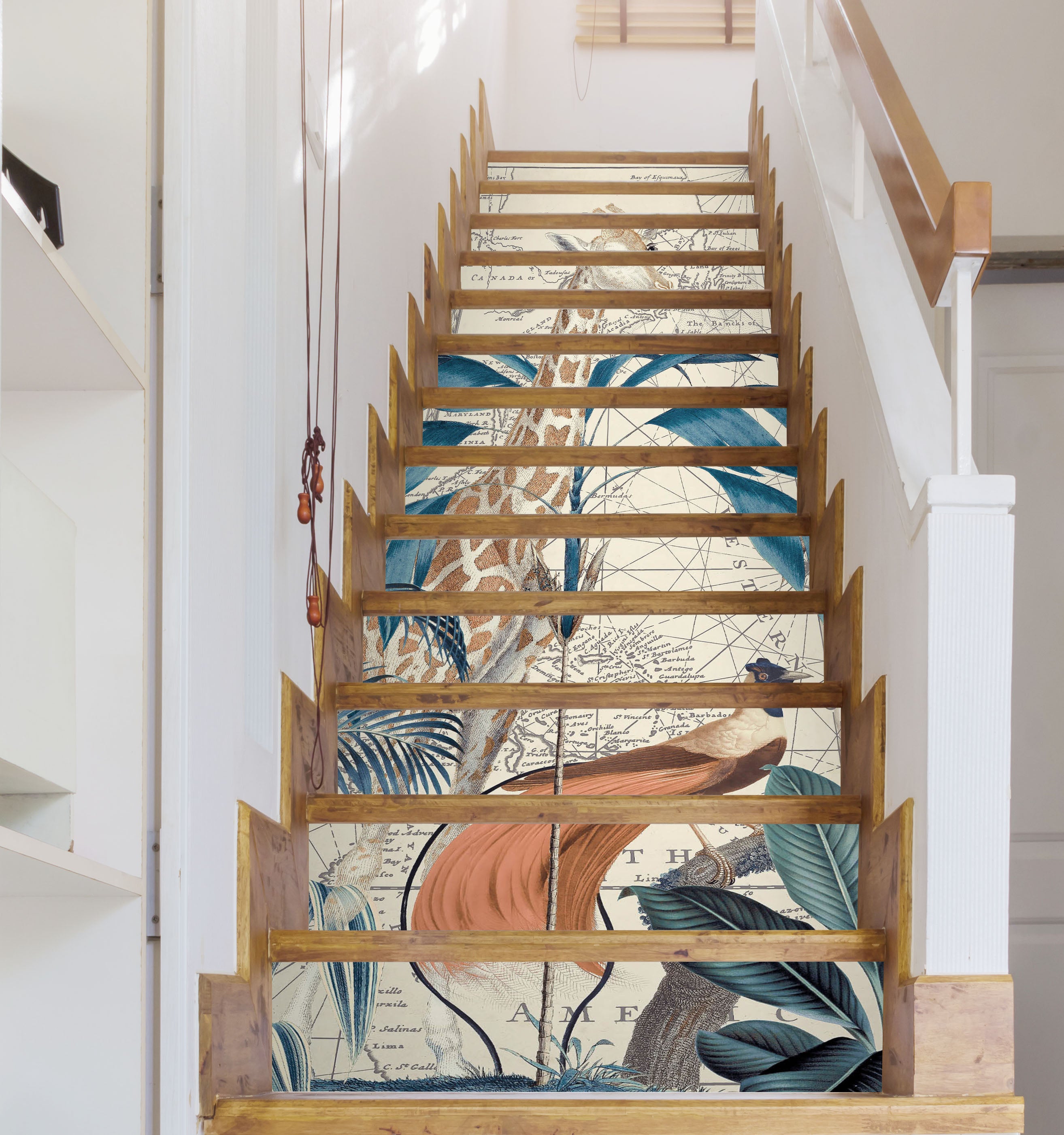 3D Giraffe Leaves 11056 Andrea Haase Stair Risers