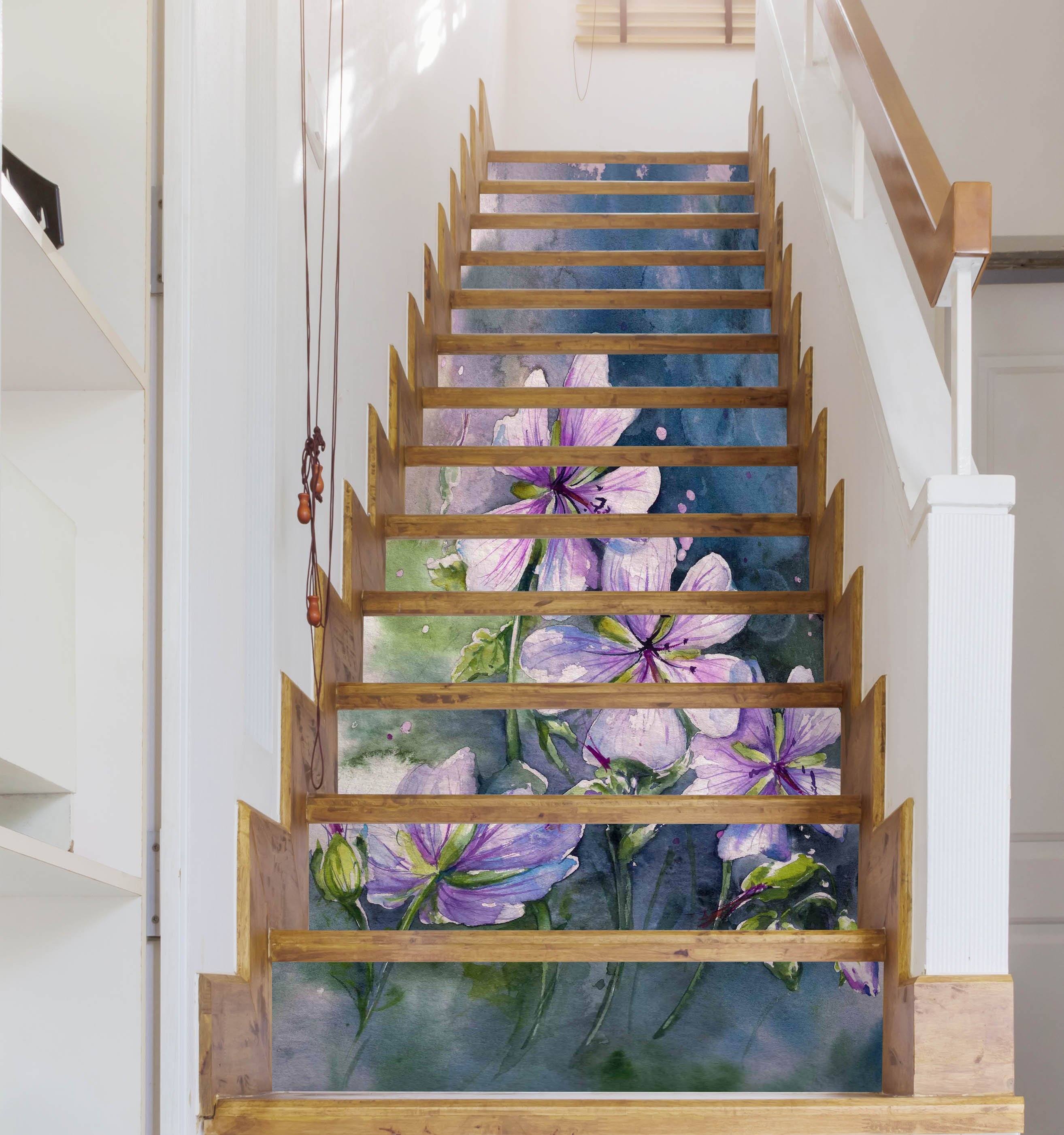 3D Flowers 3528 Stair Risers Wallpaper AJ Wallpaper