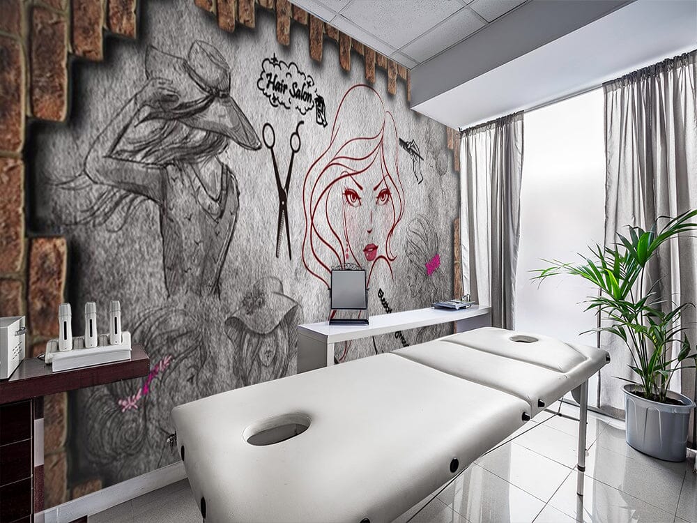 3D Red Lips Girl 1579 Wall Murals Wallpaper AJ Wallpaper 2