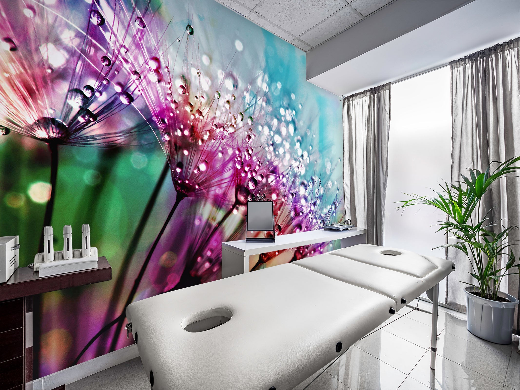 3D Waterdrop Flower 057 Wall Murals Wallpaper AJ Wallpaper 2