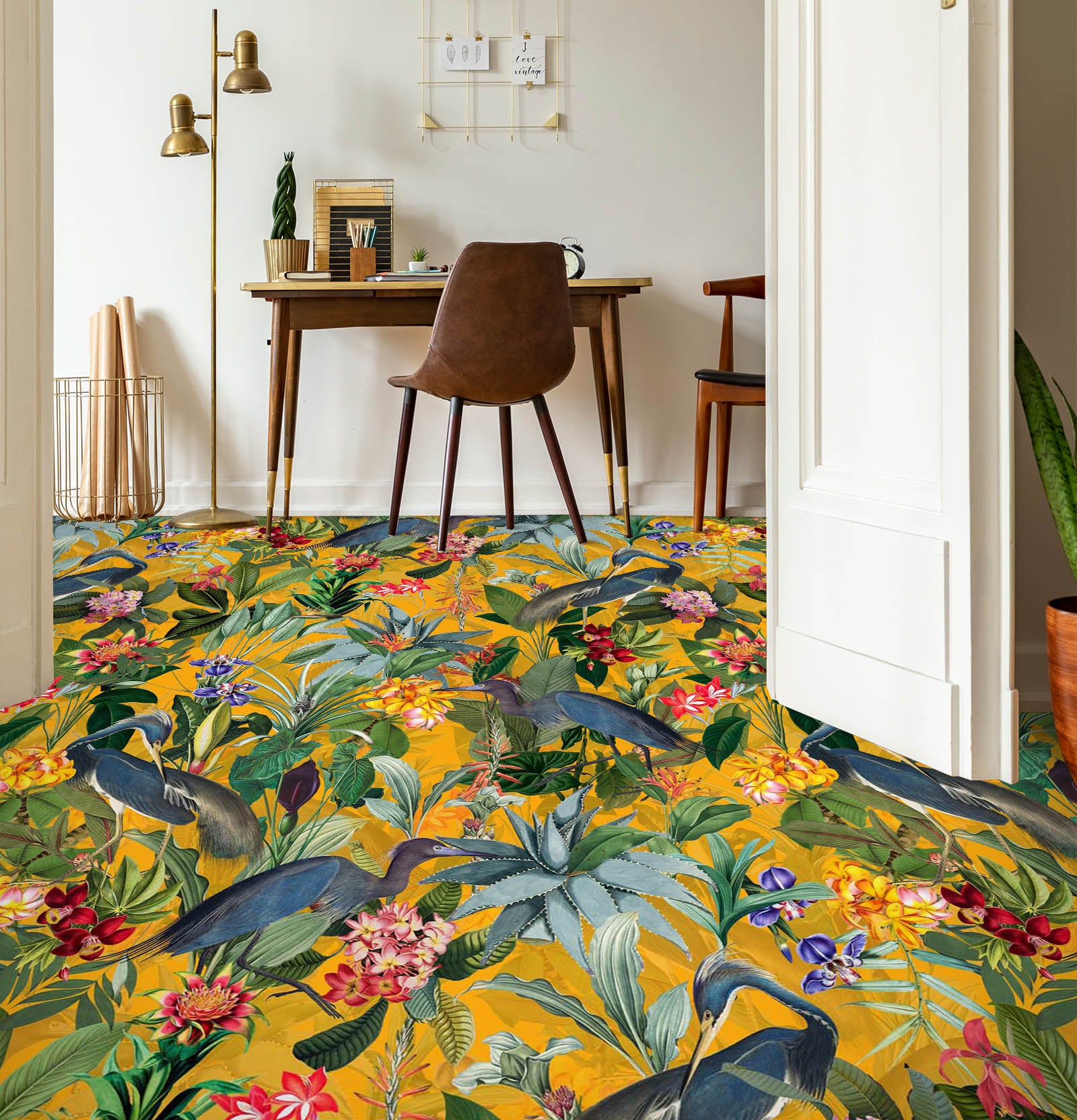 3D Different Colored Flowers 10023 Uta Naumann Floor Mural