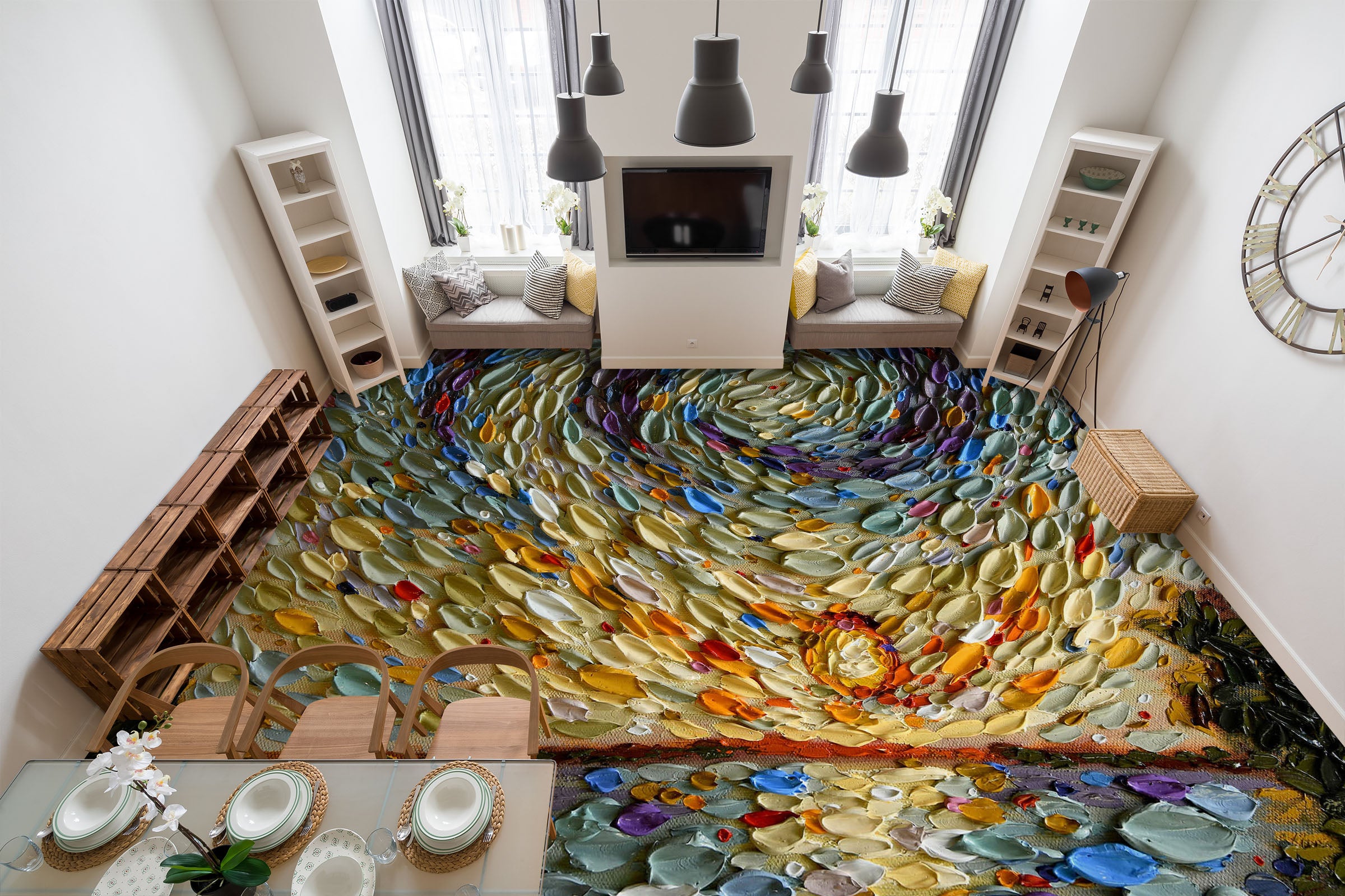 3D Sunset Sea Surface 102164 Dena Tollefson Floor Mural