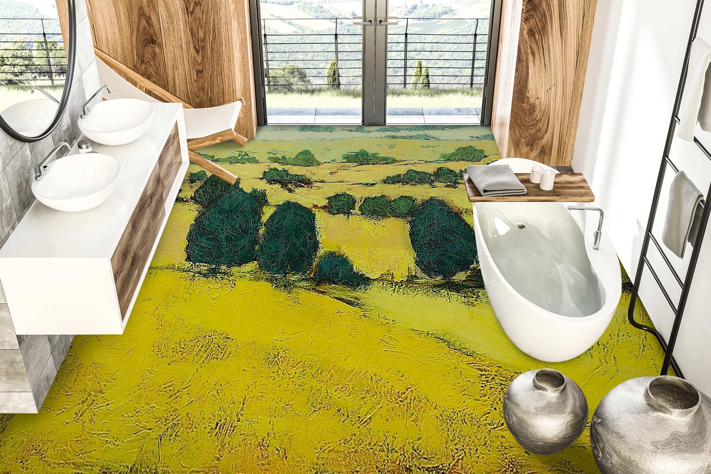 3D Grass Trees 9512 Allan P. Friedlander Floor Mural