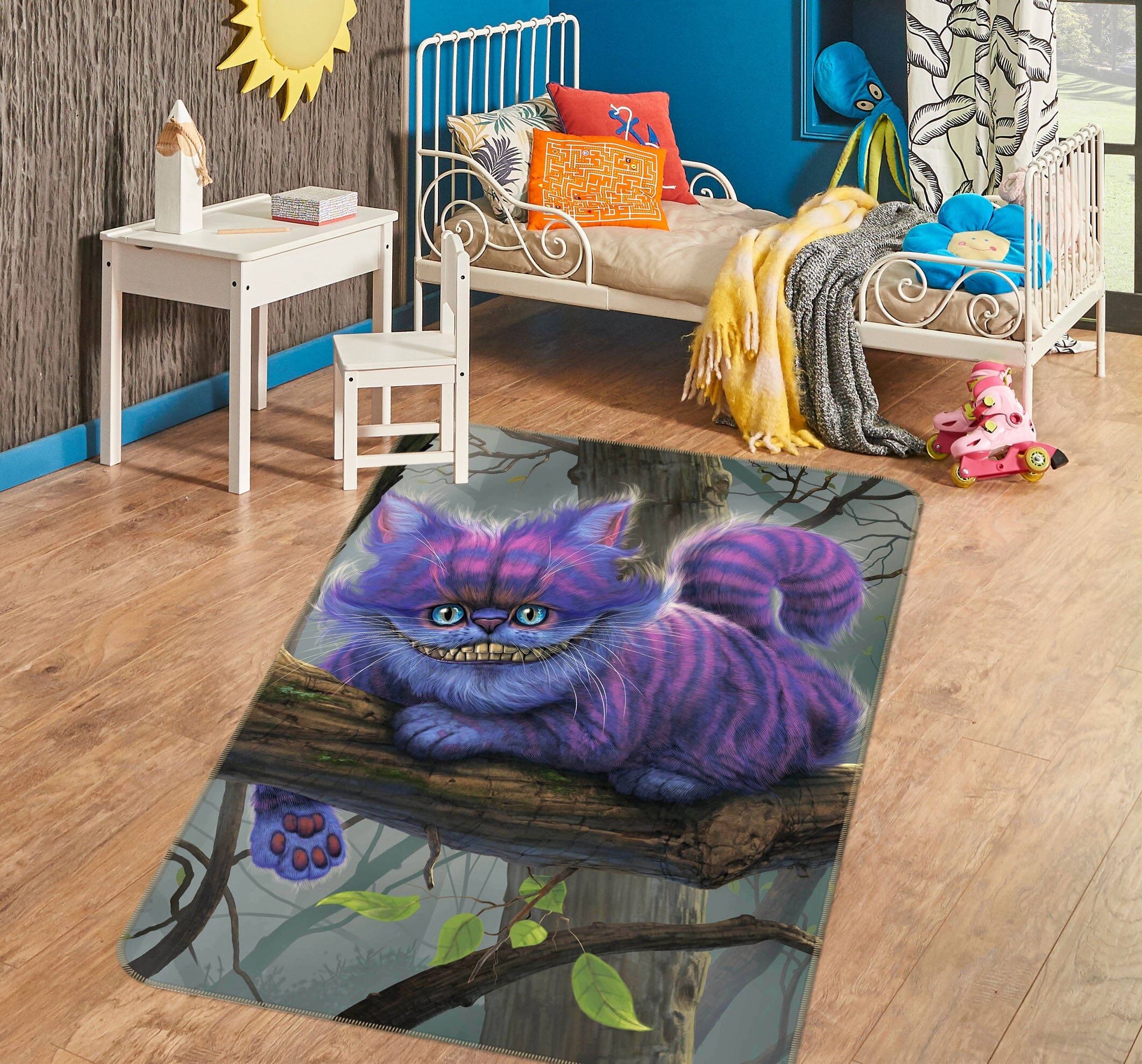 3D Cheshire Cat 1020 Vincent Hie Rug Non Slip Rug Mat Mat AJ Creativity Home