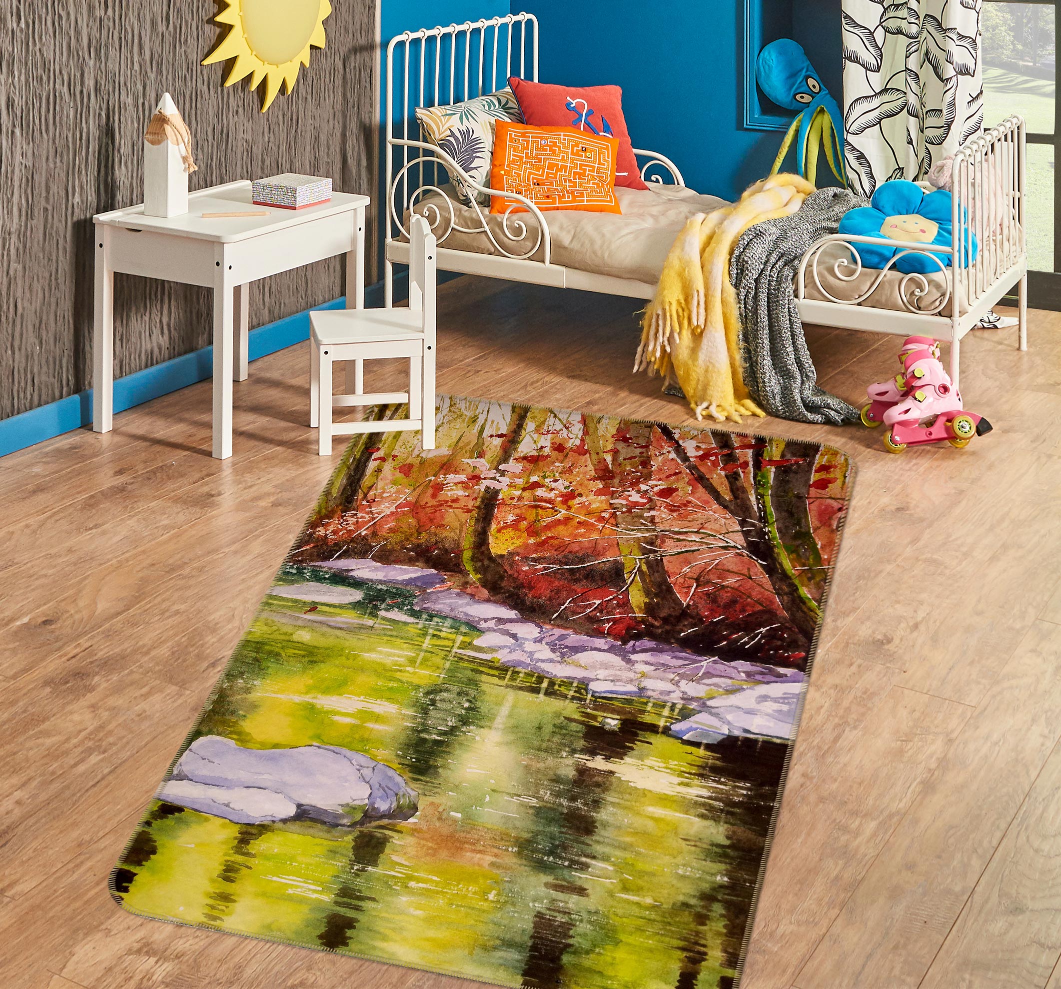 3D Tree River 27083 Non Slip Rug Mat