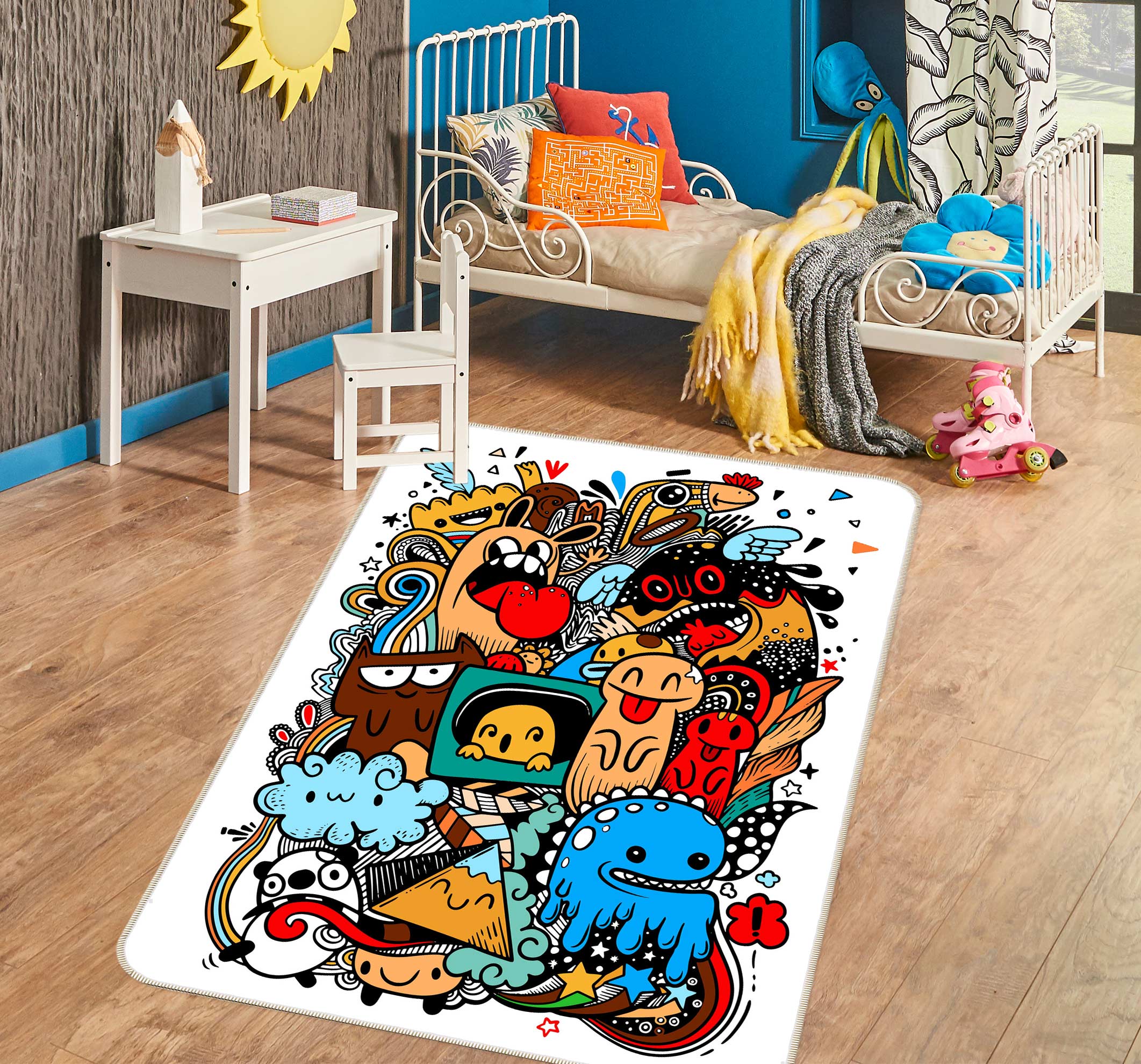 3D Cartoon Pattern 30111 Non Slip Rug Mat