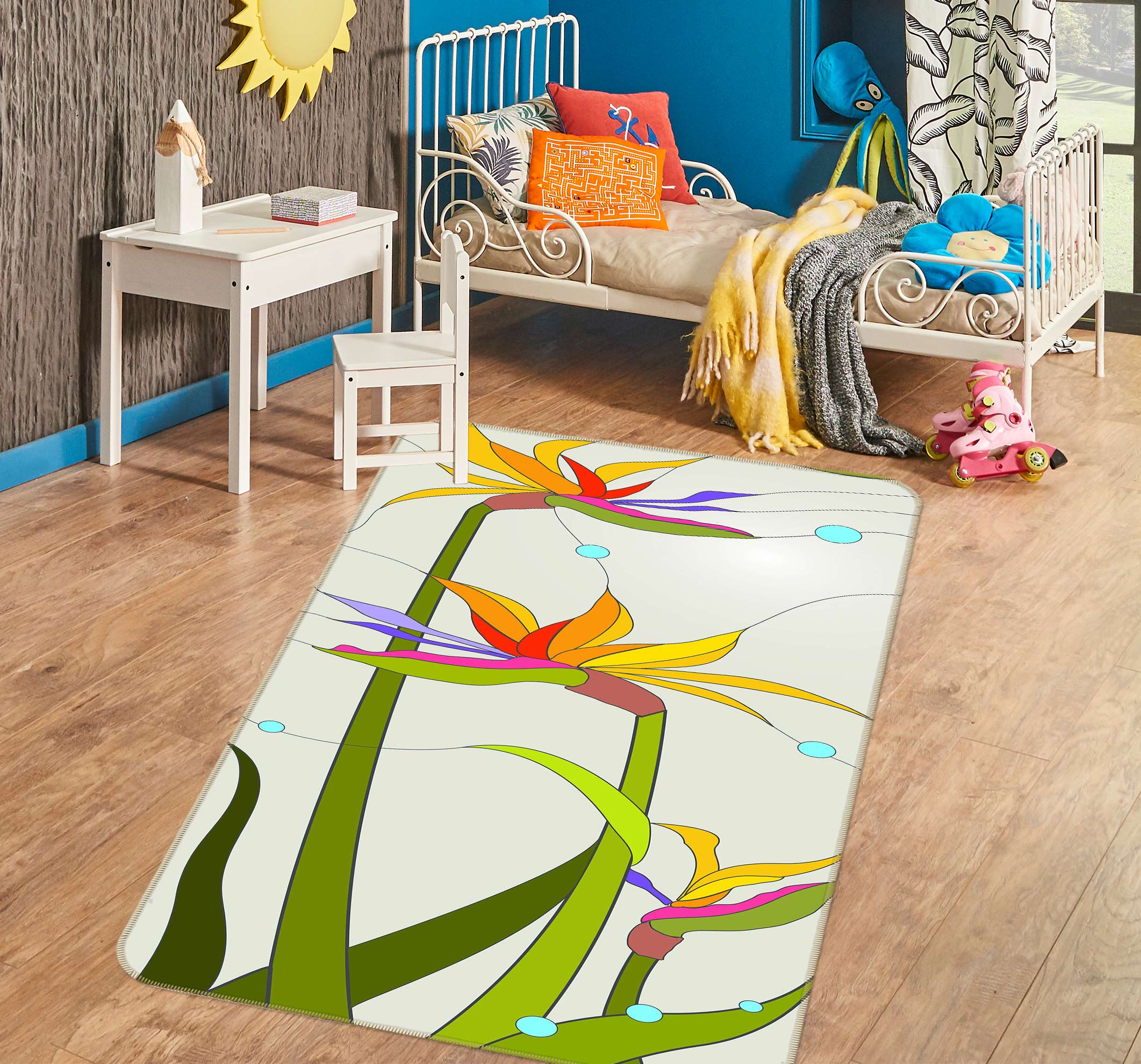 3D Flowers 33042 Non Slip Rug Mat