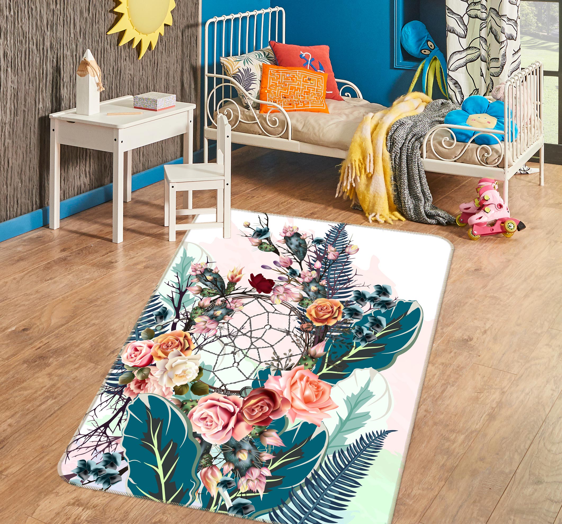 3D Flower Bush 37111 Non Slip Rug Mat