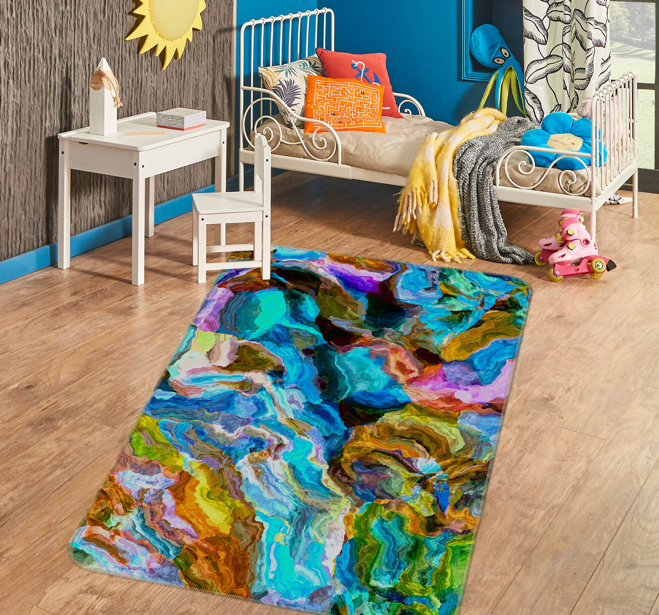 3D Colorful Pattern 65009 Non Slip Rug Mat