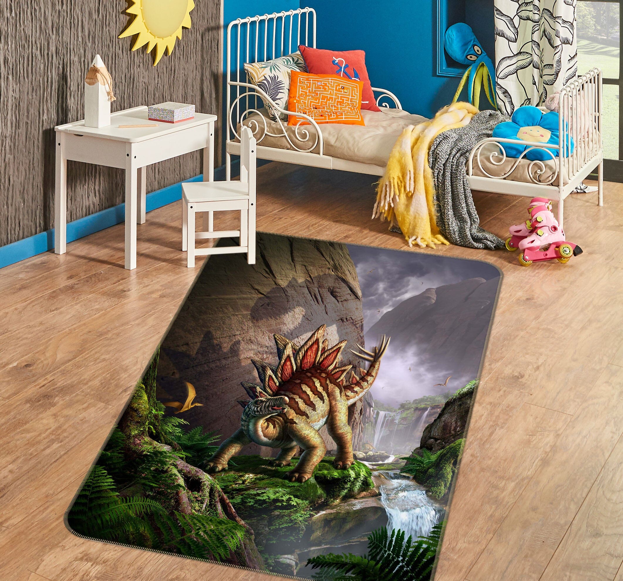 3D Dinosaur War 1065 Jerry LoFaro Rug Non Slip Rug Mat Mat AJ Creativity Home