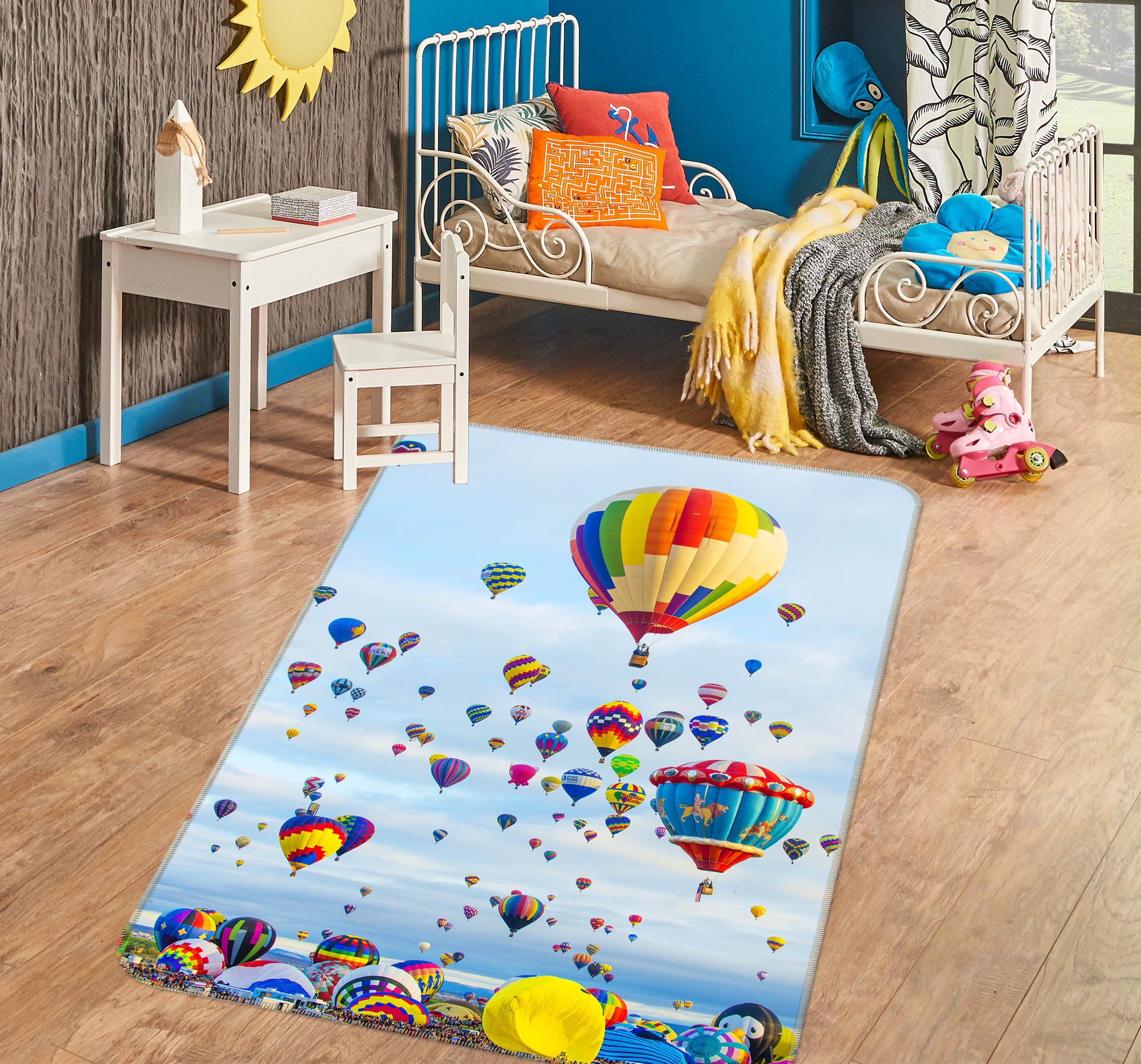 3D Hot Air Balloon 26053 Non Slip Rug Mat