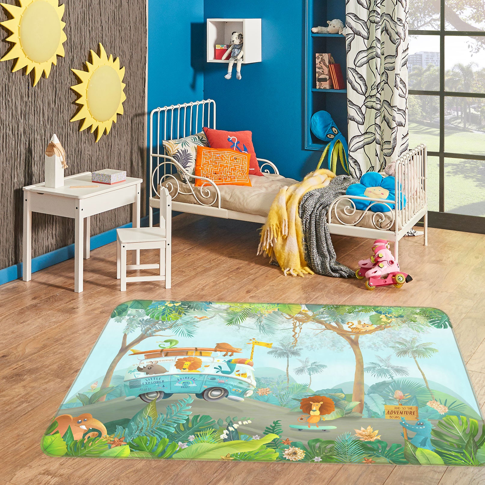 3D Forest Animal Car 77067 Non Slip Rug Mat