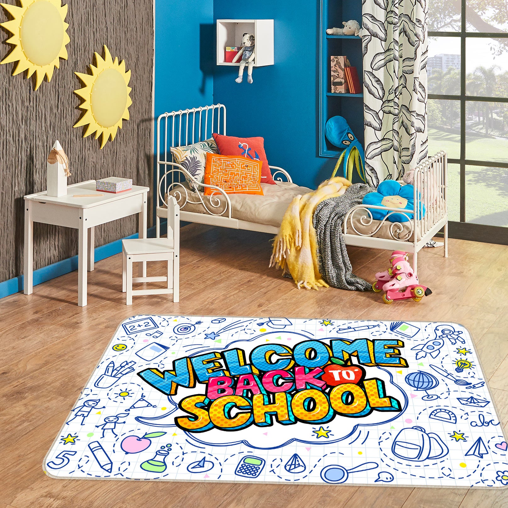 3D Welcome Back School 77191 Non Slip Rug Mat