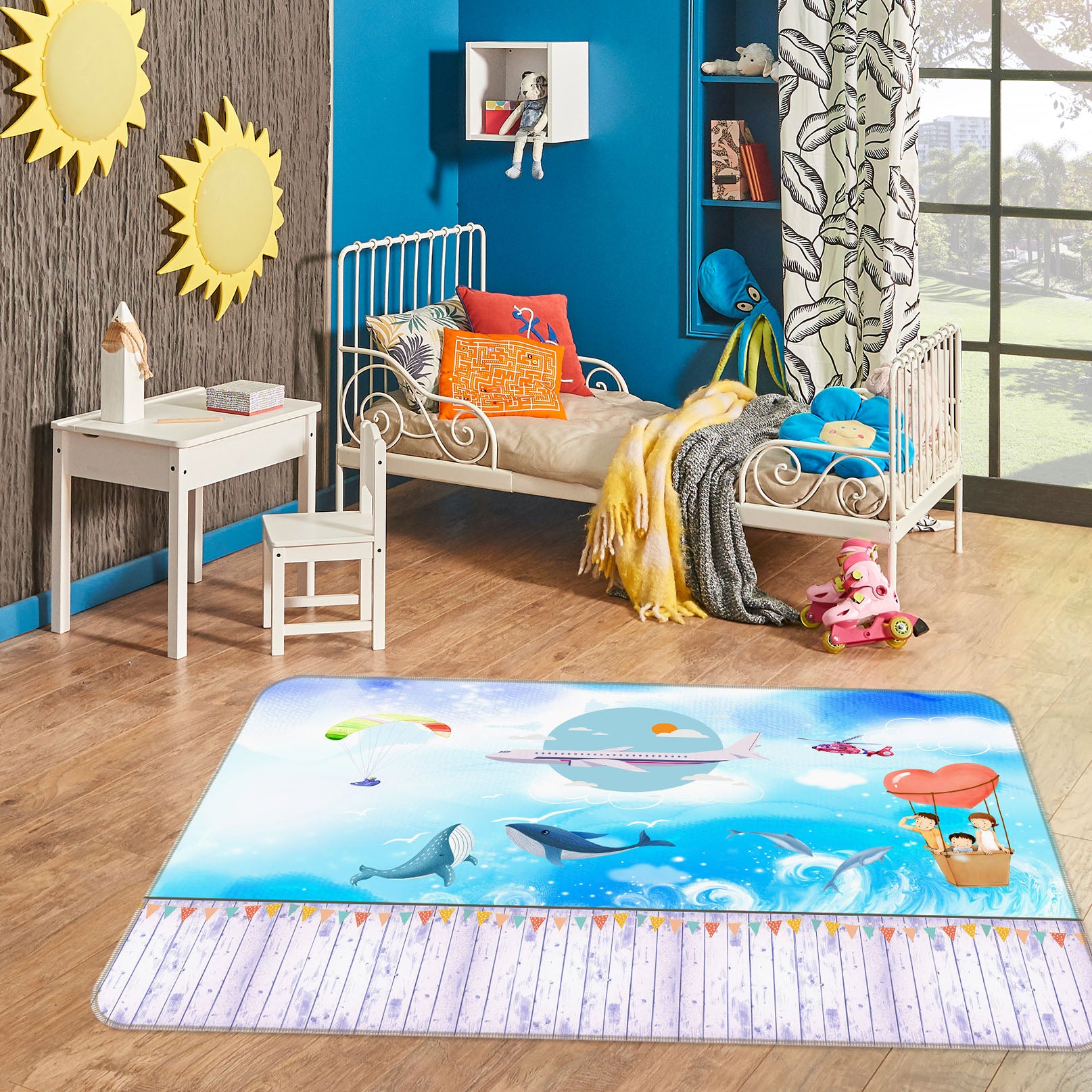 3D Dolphin Waves 34036 Non Slip Rug Mat