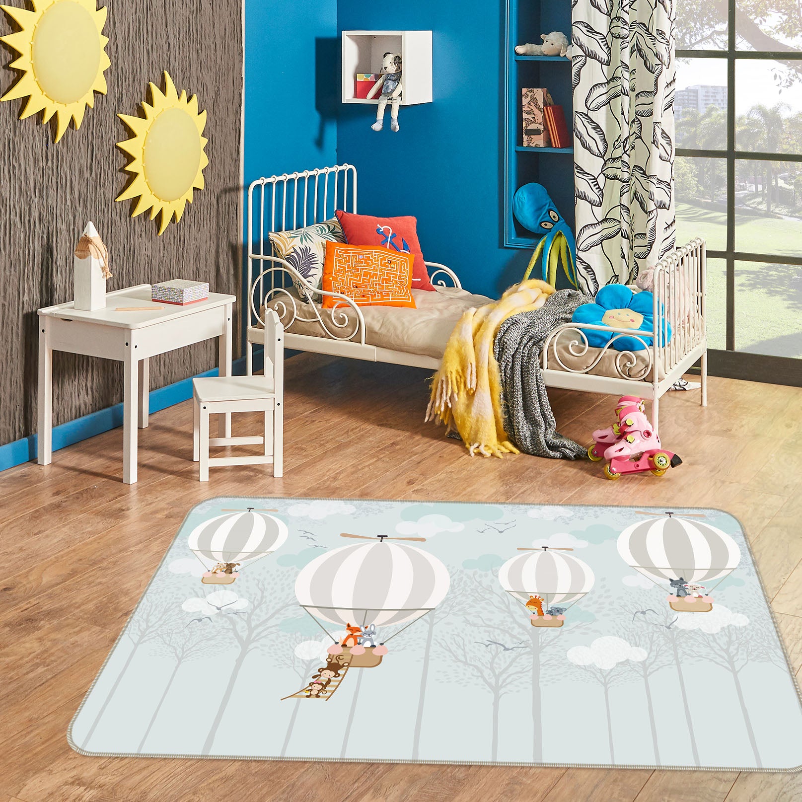 3D Hot Air Balloon 34001 Non Slip Rug Mat
