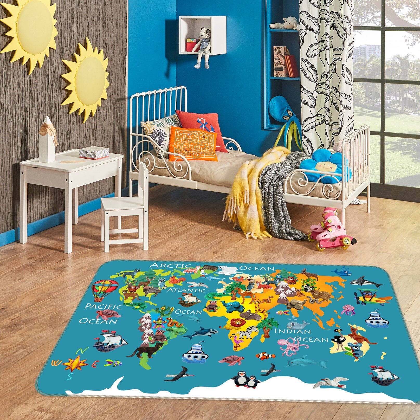 3D Colored Island 277 World Map Non Slip Rug Mat Mat AJ Creativity Home