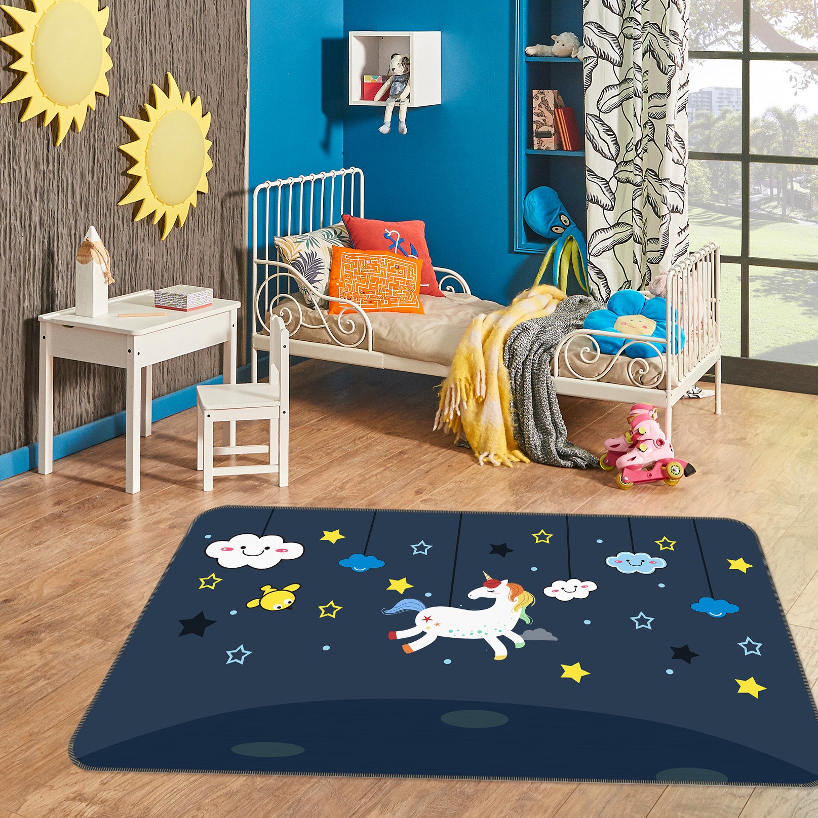 3D Star Unicorn 34055 Non Slip Rug Mat
