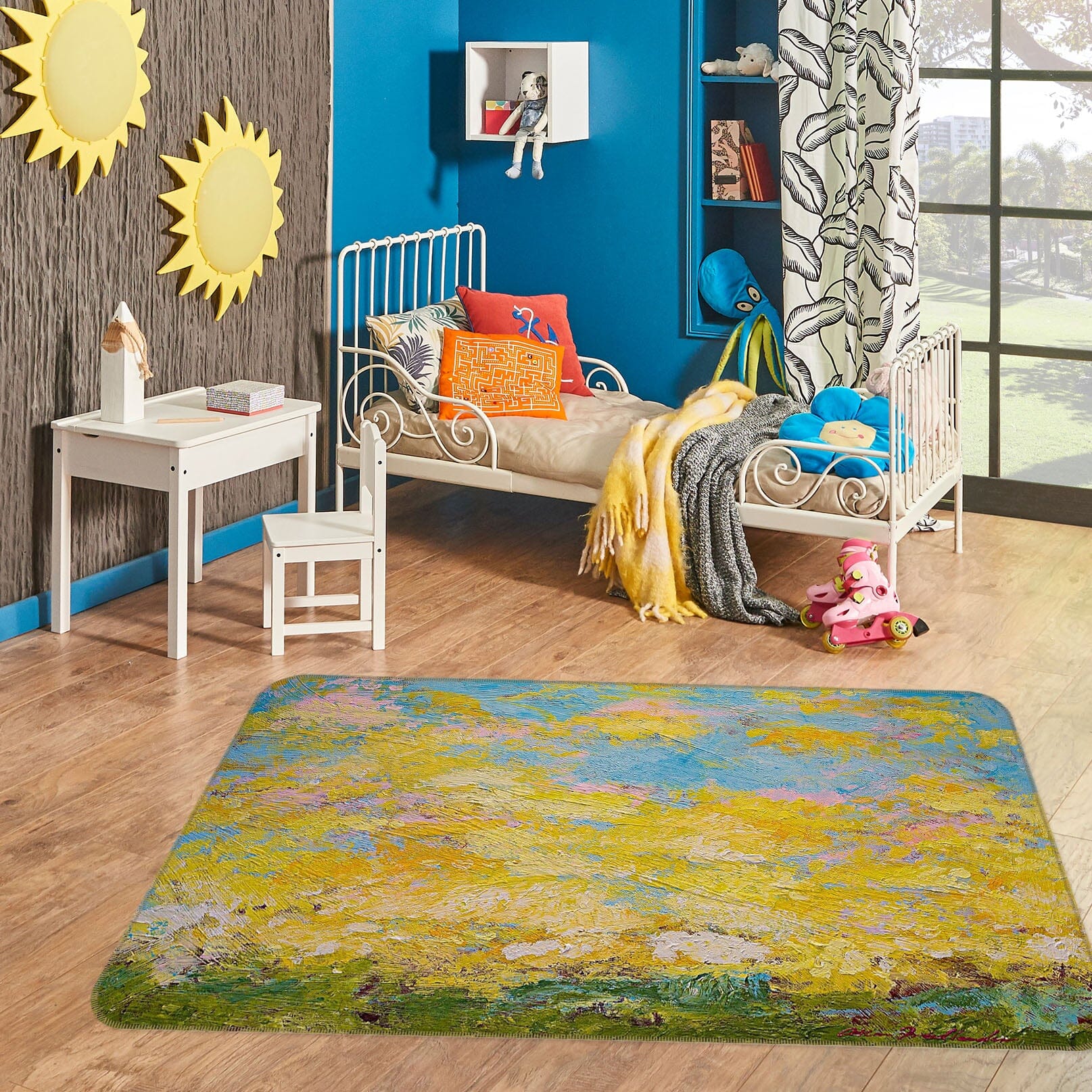 3D Golden Clouds 1058 Allan P. Friedlander Rug Non Slip Rug Mat Mat AJ Creativity Home