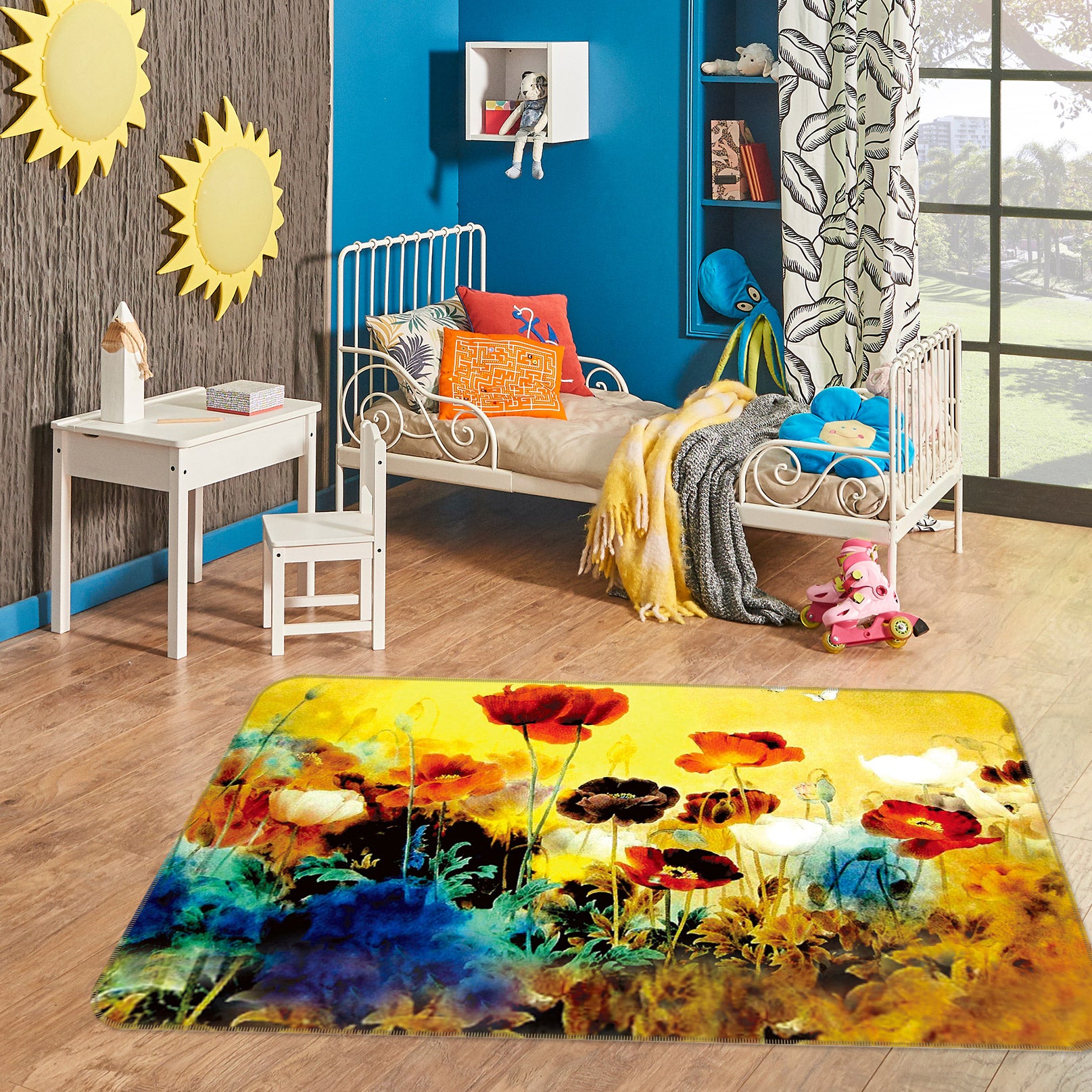 3D Flowers 75179 Non Slip Rug Mat