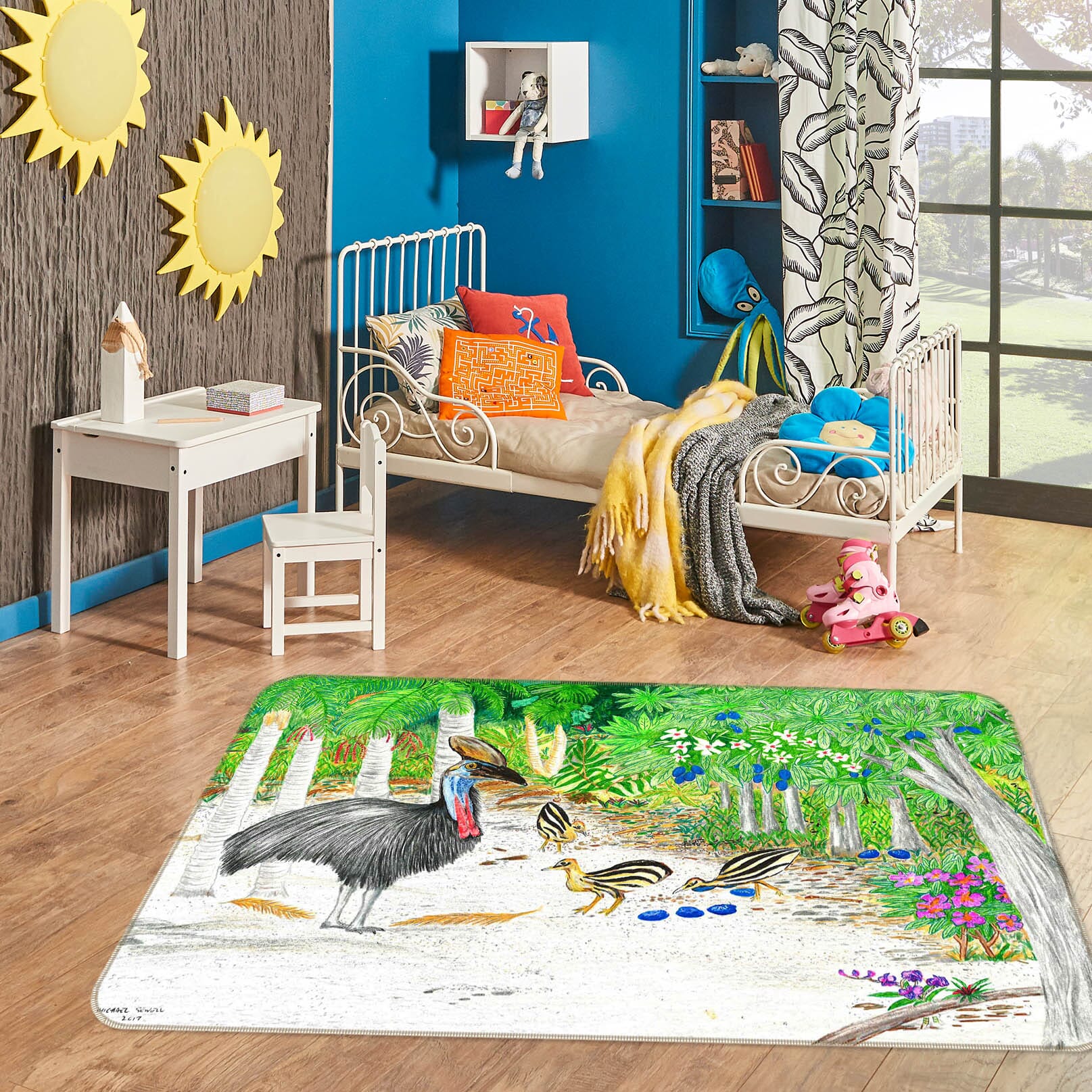 3D Forest Animals 1053 Michael Sewell Rug Non Slip Rug Mat Mat AJ Creativity Home