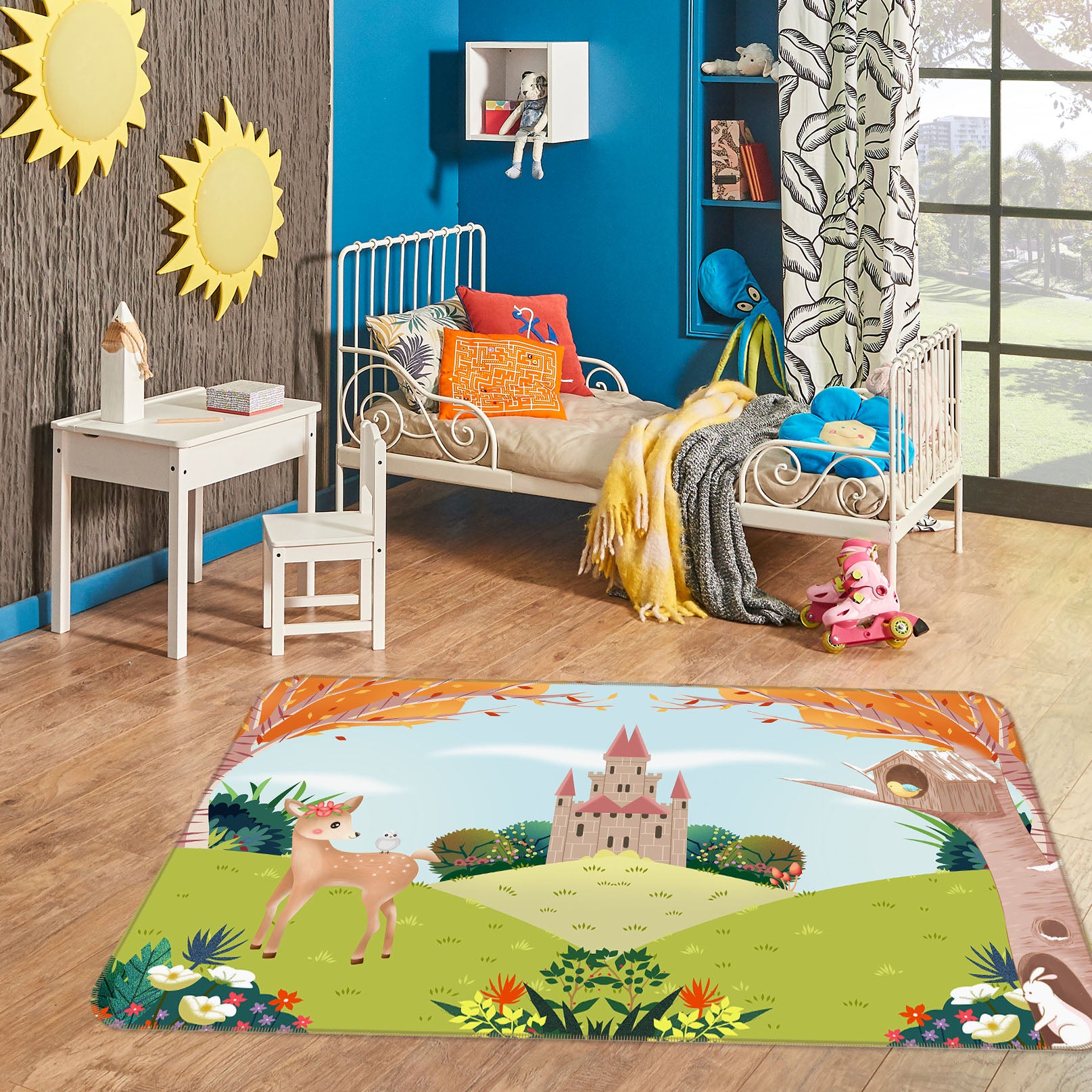 3D Lawn Deer 34024 Non Slip Rug Mat
