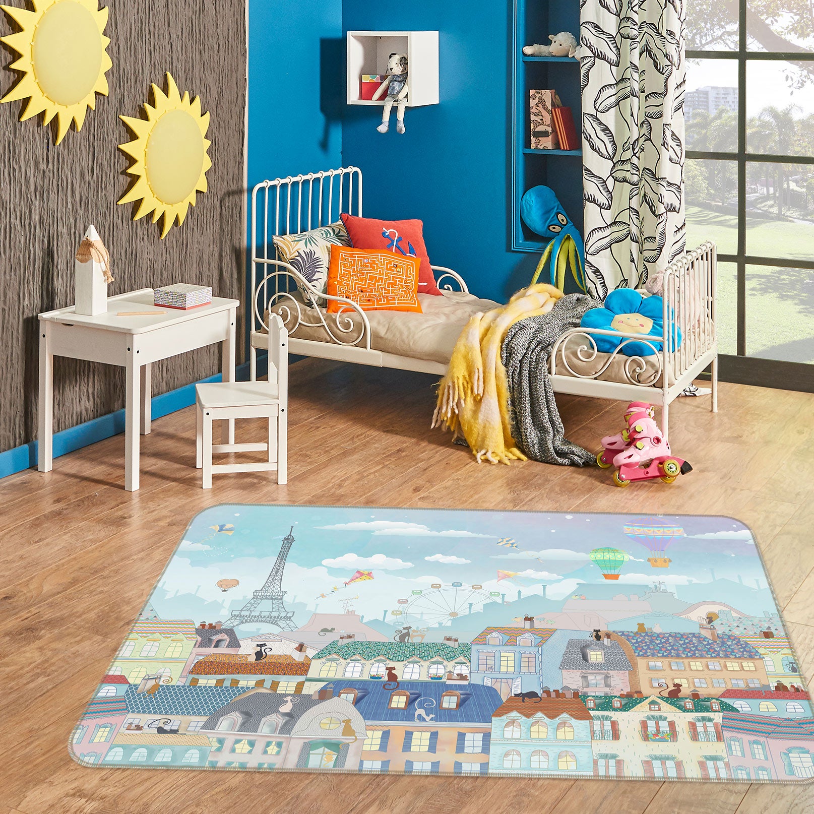 3D Houses Iron Tower 77068 Non Slip Rug Mat
