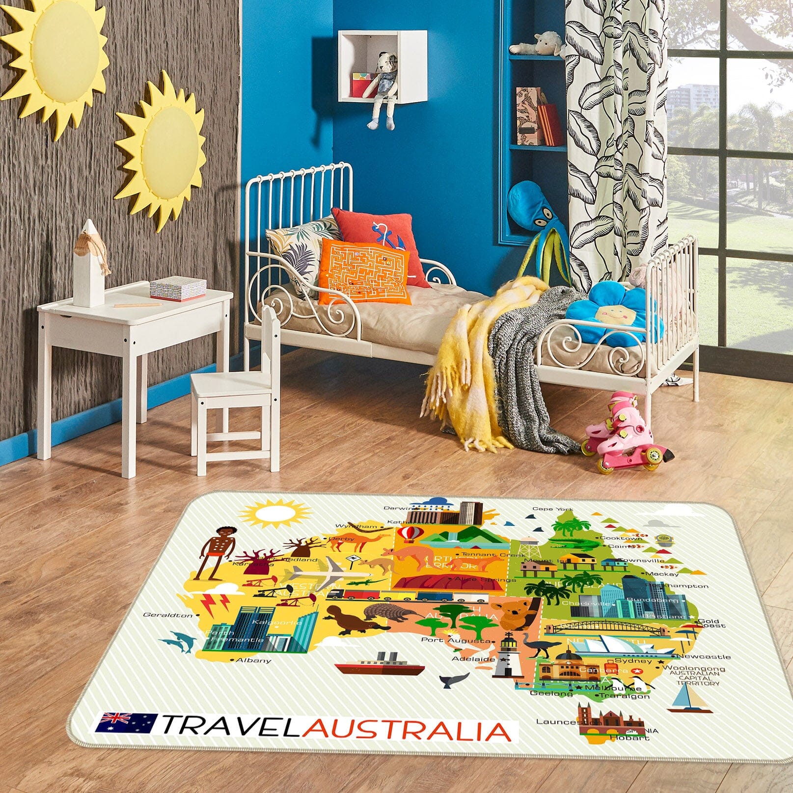 3D Color House 263 World Map Non Slip Rug Mat Mat AJ Creativity Home