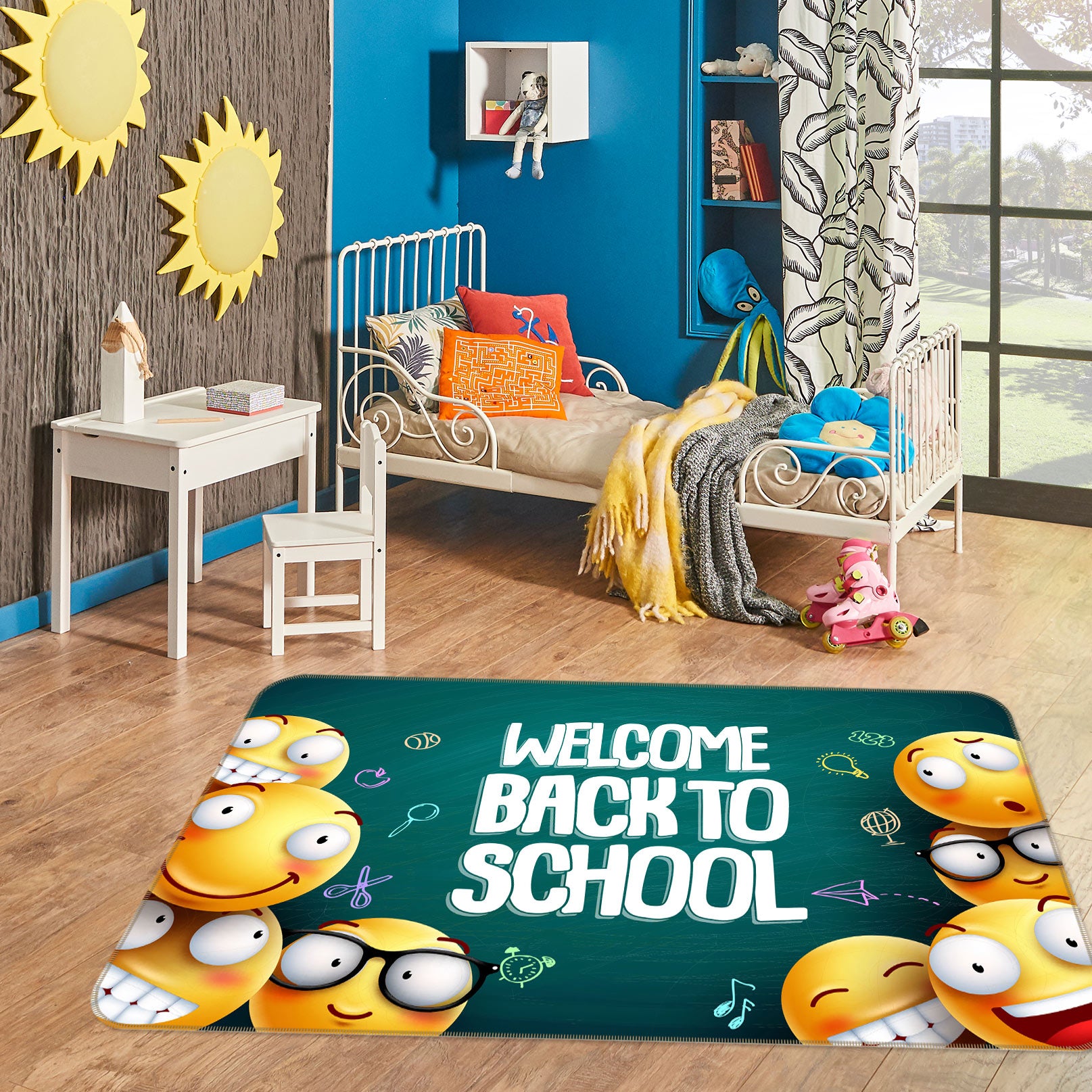 3D Yellow Emoji 77181 Non Slip Rug Mat