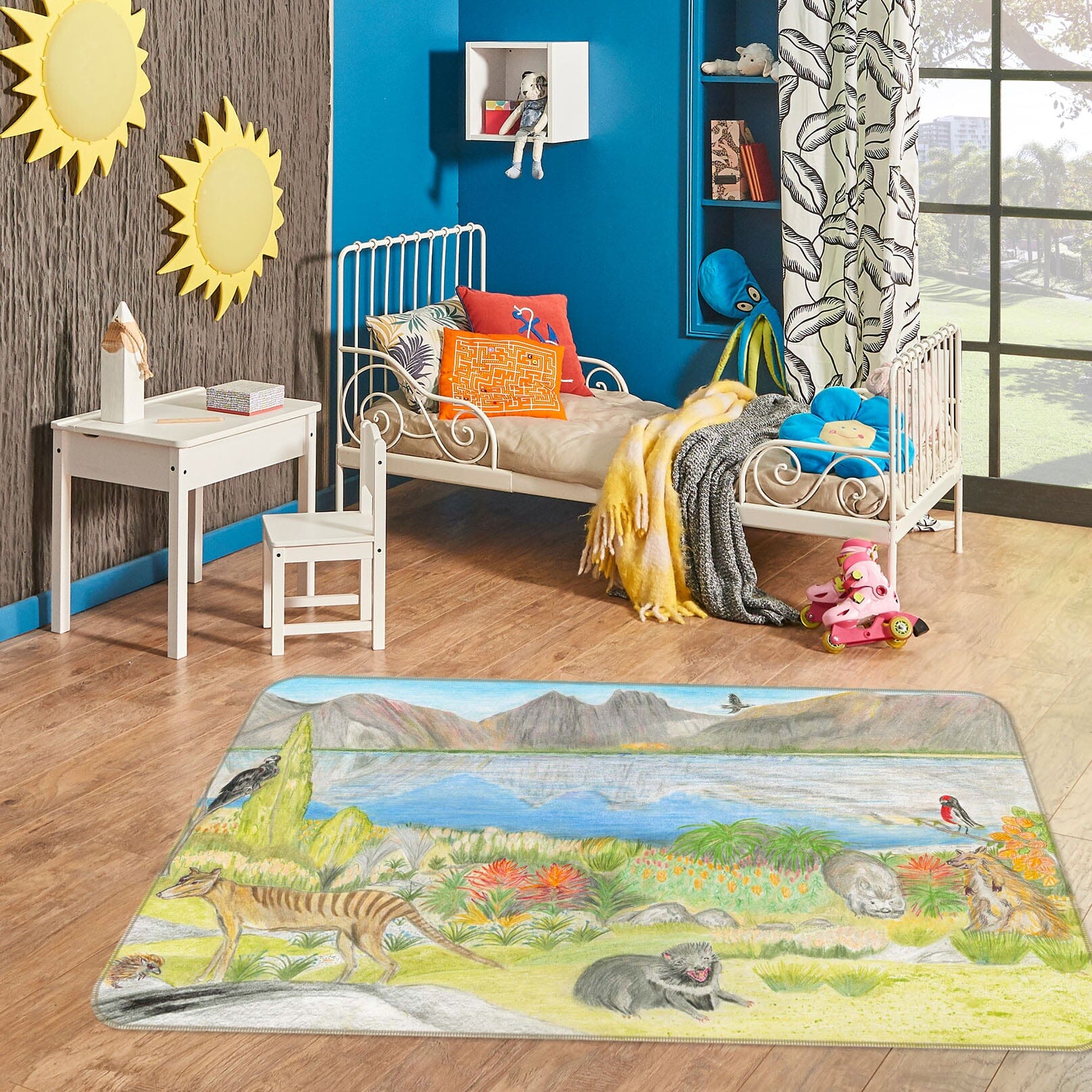 3D Steppe Animals 1055 Michael Sewell Rug Non Slip Rug Mat Mat AJ Creativity Home