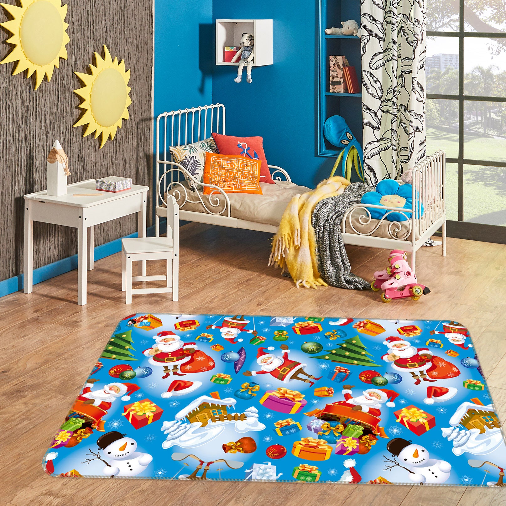 3D Santa Claus 55062 Christmas Non Slip Rug Mat Xmas