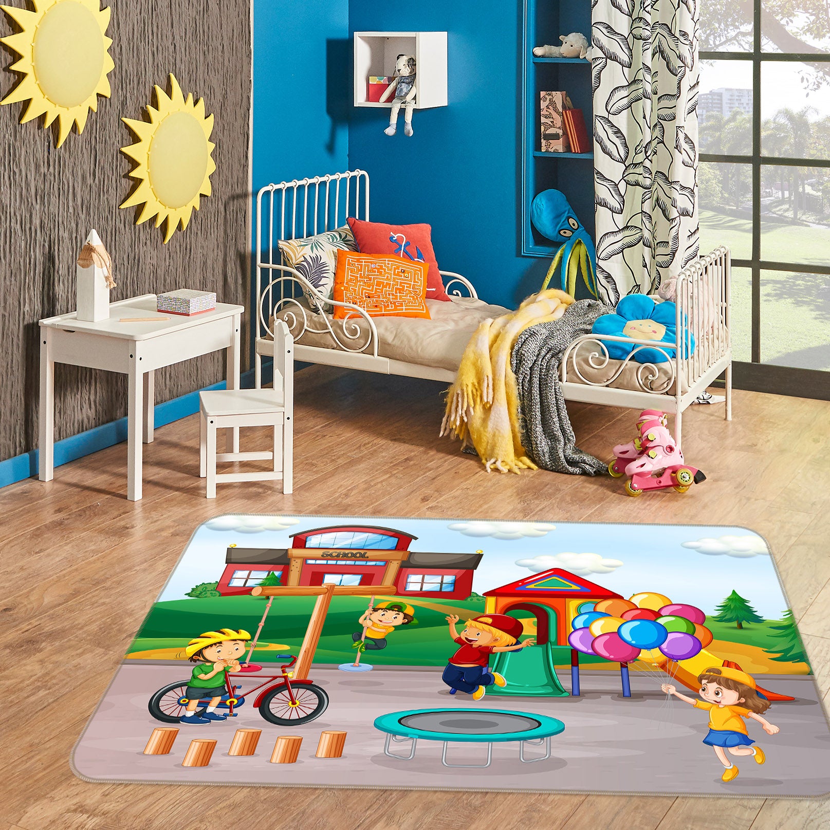 3D Kids Playing 36152 Non Slip Rug Mat