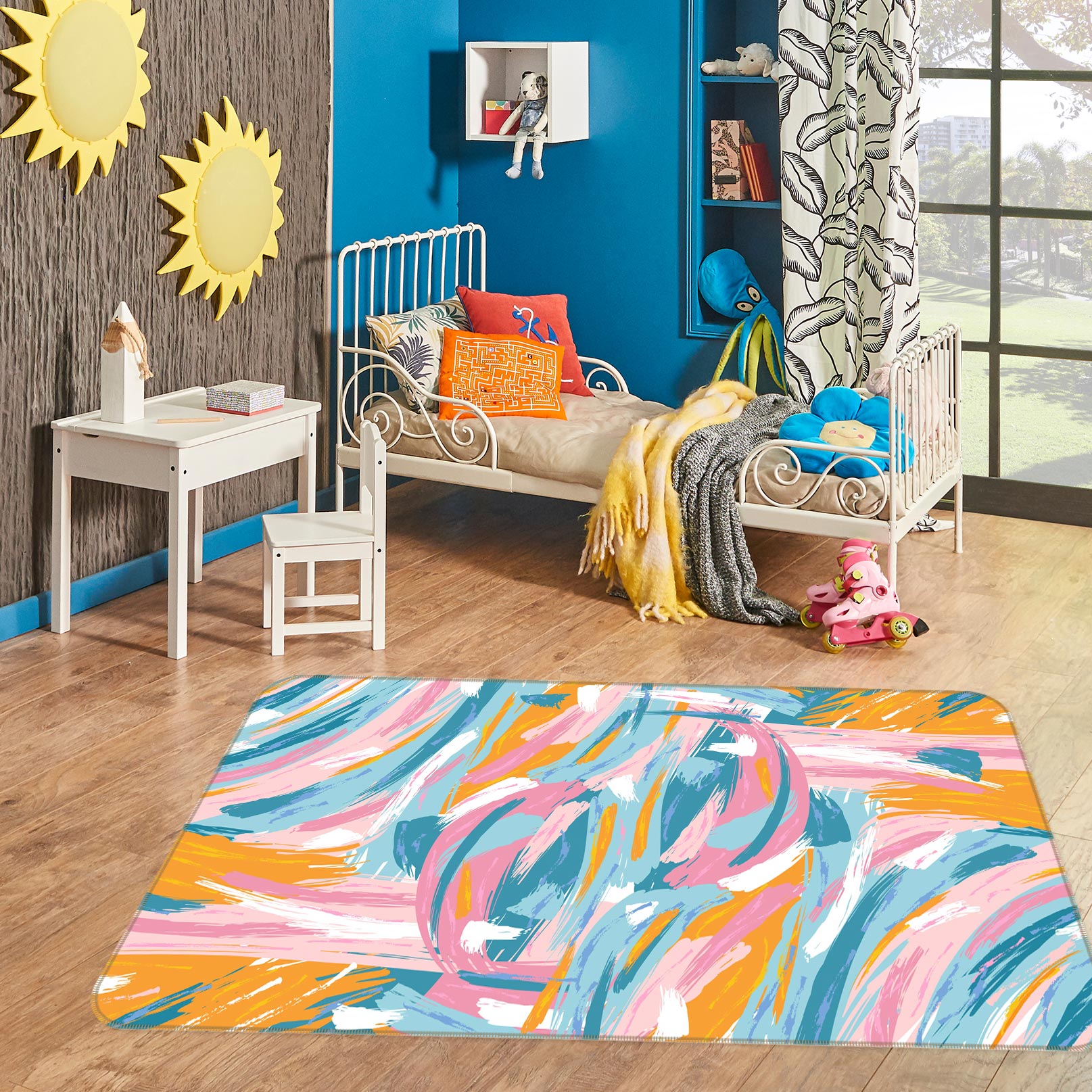 3D Color Lines 30084 Non Slip Rug Mat
