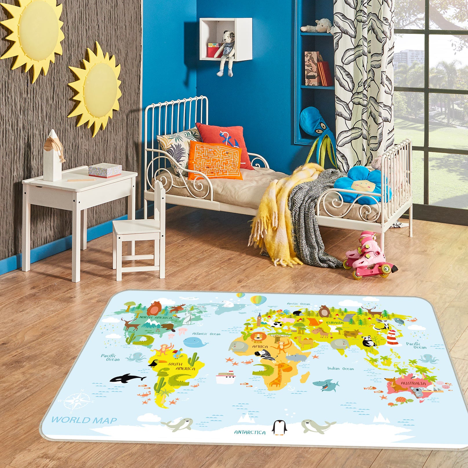 3D Zoo Map 77172 Non Slip Rug Mat