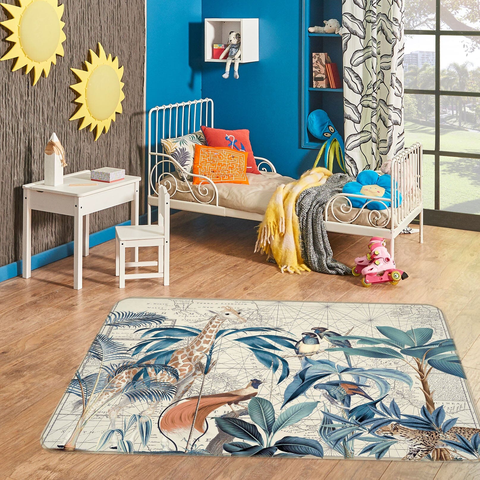 3D Palm Tree Map 1046 Andrea haase Rug Non Slip Rug Mat Mat AJ Creativity Home