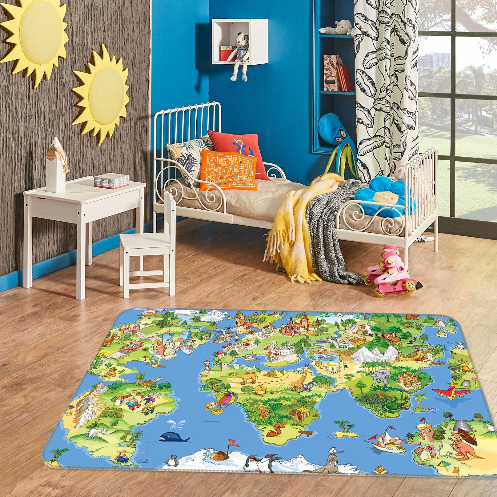 3D Painted Island 207 World Map Non Slip Rug Mat Mat AJ Creativity Home