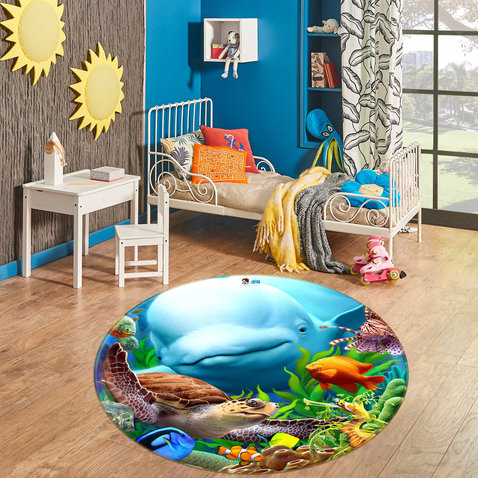 3D Seavilians 85115 Jerry LoFaro Rug Round Non Slip Rug Mat