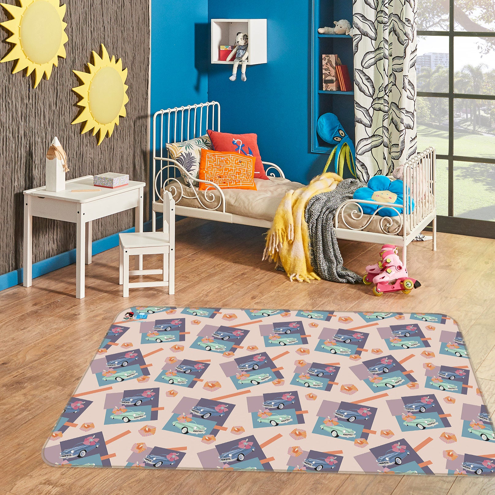 3D Car Model 753 Kasumi Loffler Rug Non Slip Rug Mat