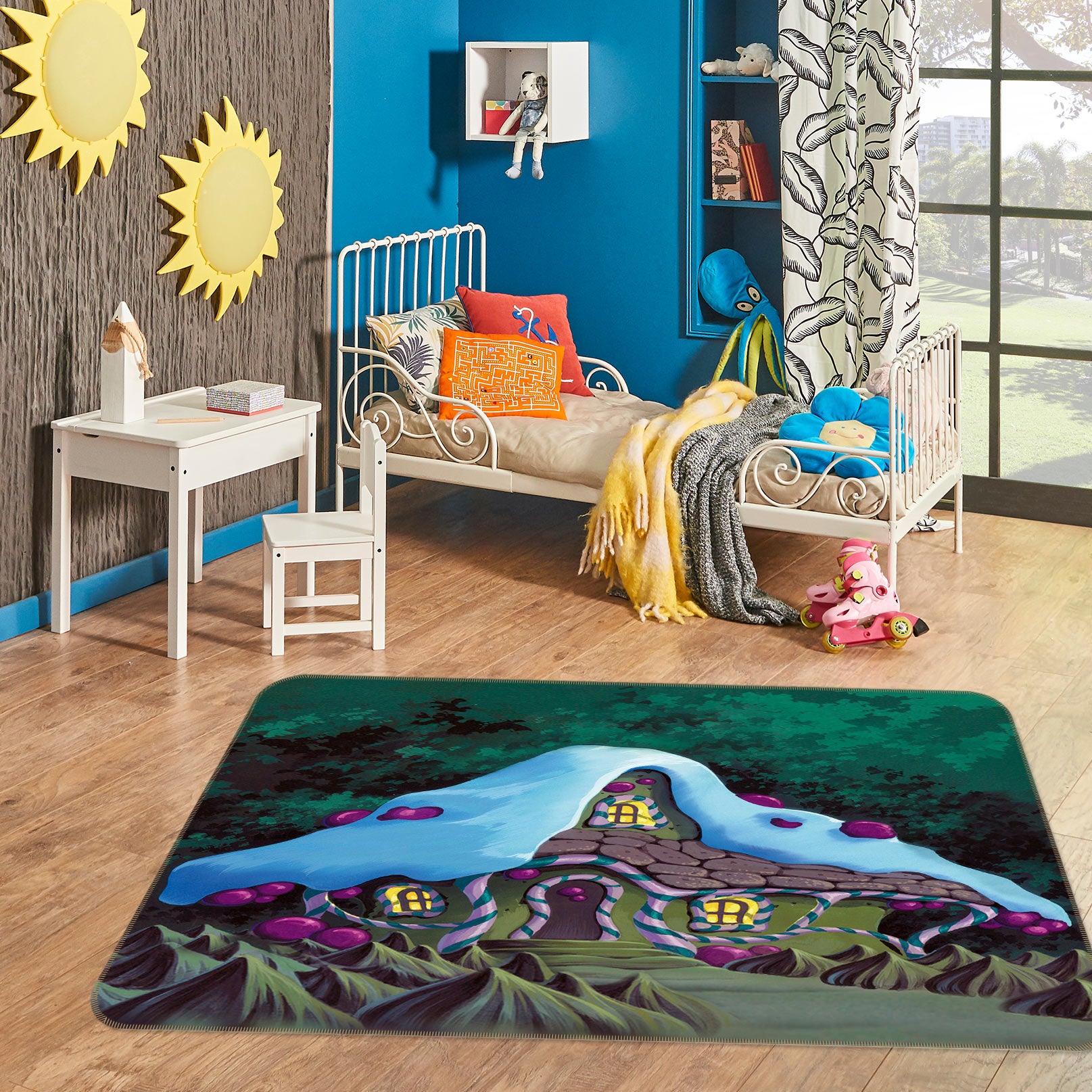 3D Snow Cabin 75165 Non Slip Rug Mat